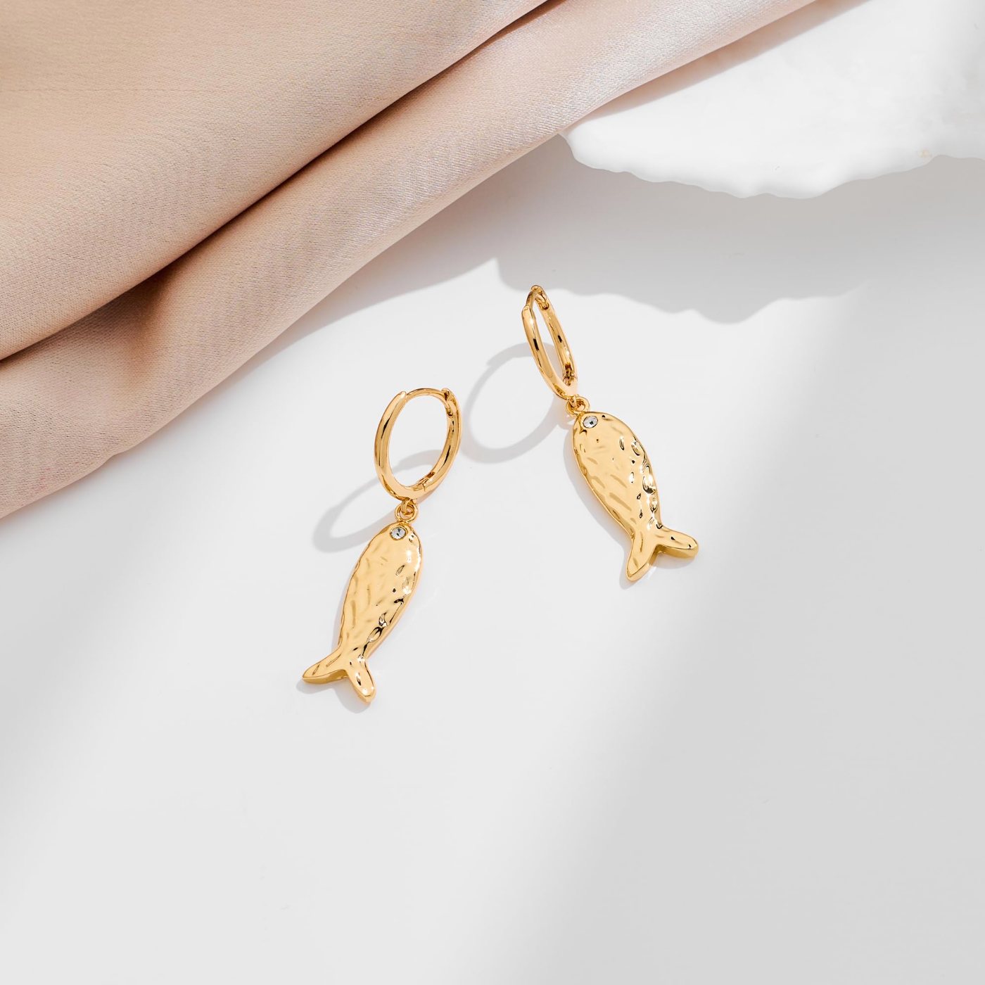 YUJIE Fish Hoop Earrings, view 3