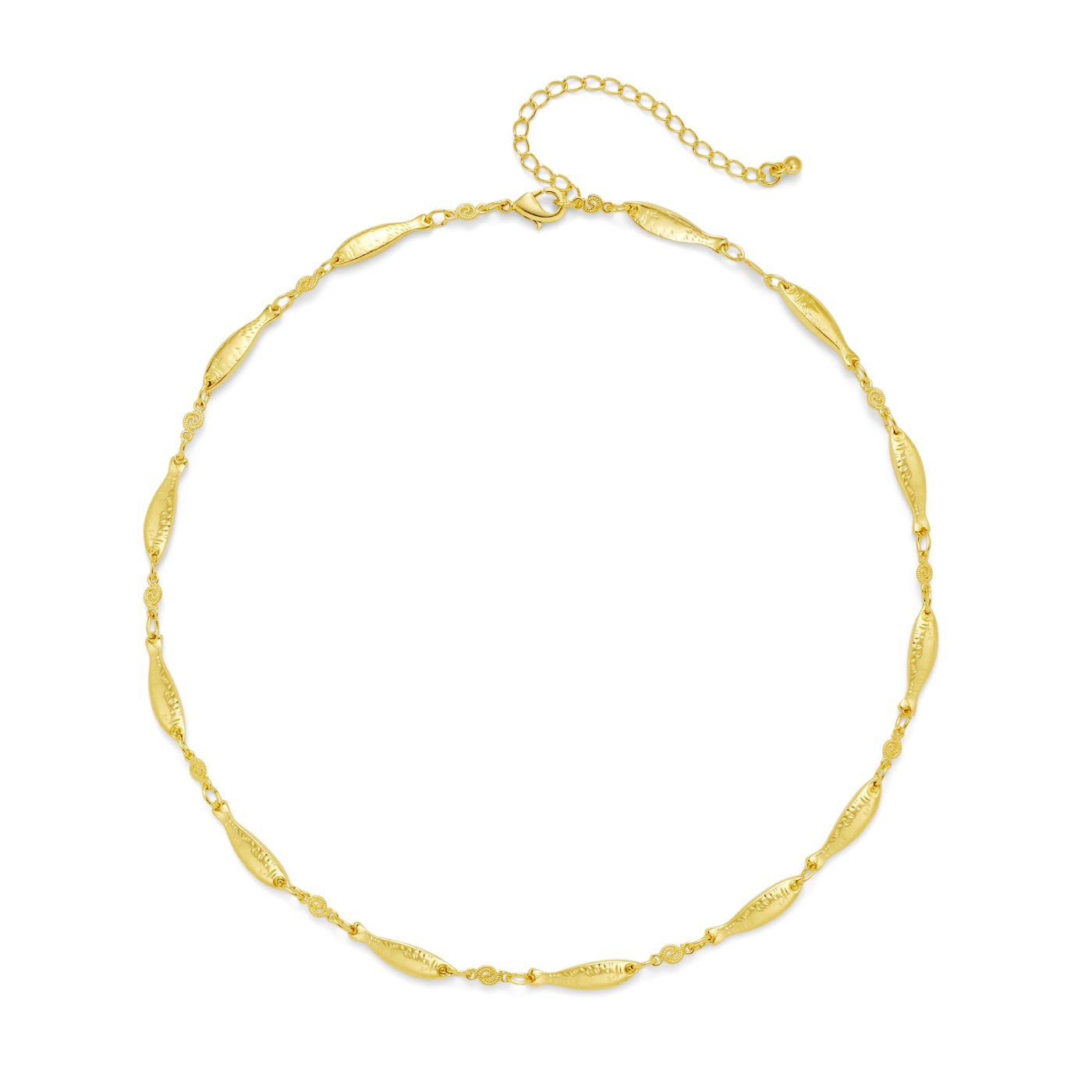 YUJIE Fish Pendant Necklace, Fish Link Chain, gold tone