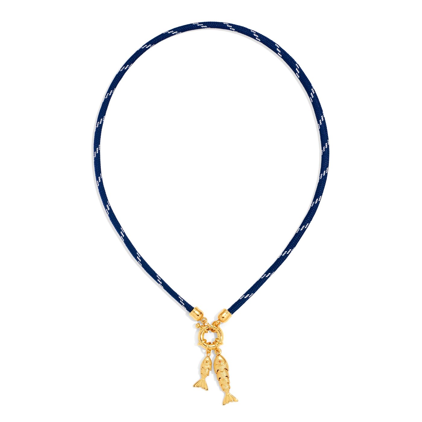 YUJIE Fish Pendant Necklace, Navy Rope, color