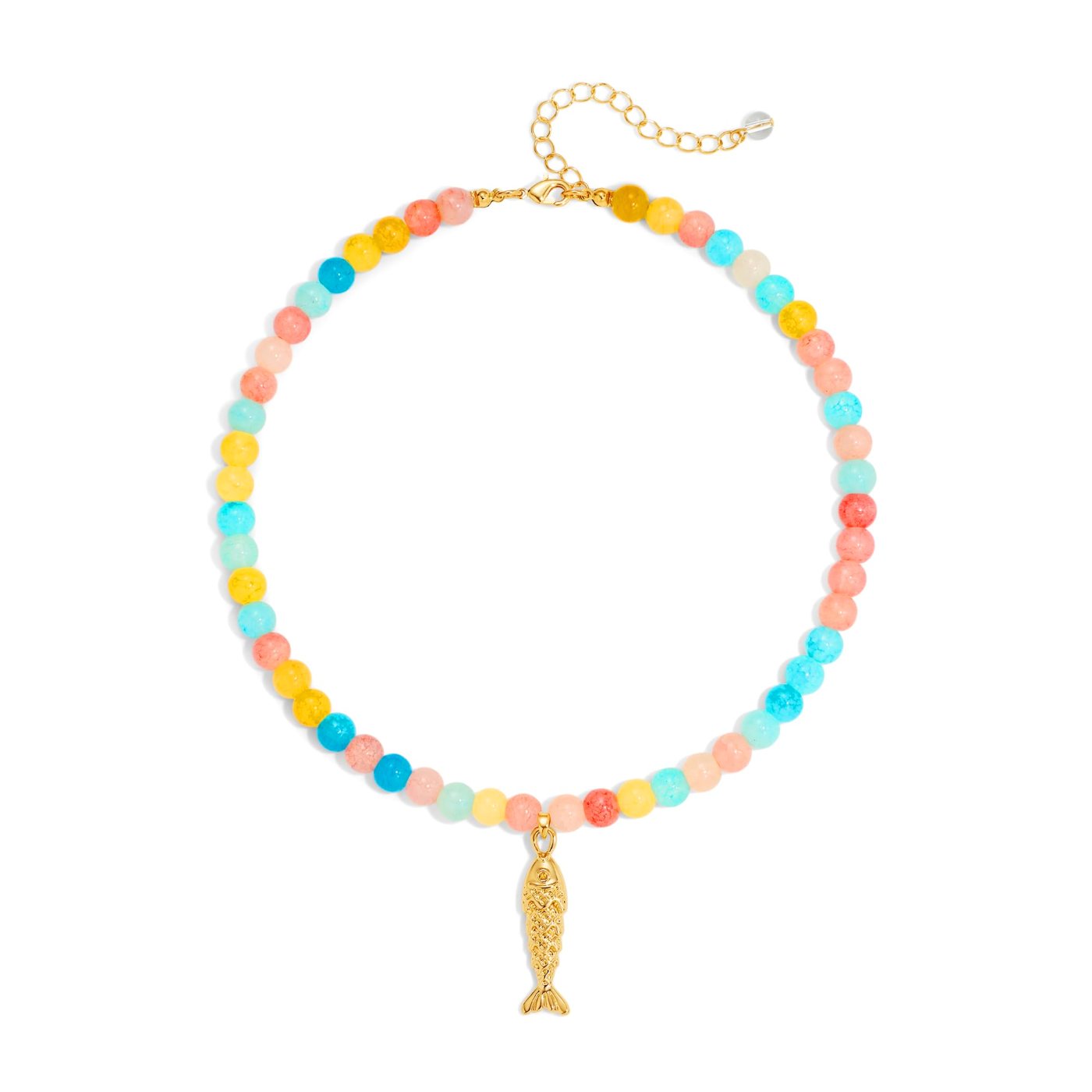 YUJIE Fish Pendant Necklace, Colorful Beads, color