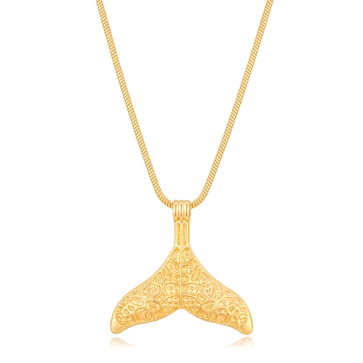 YUJIE Fish Tail Pendant Necklace, gold tone