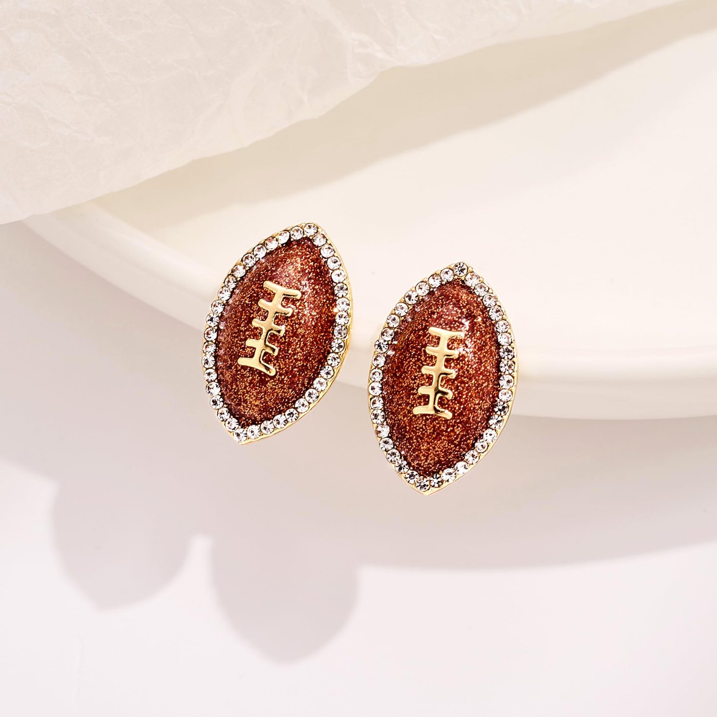 YUJIE Football Clip-On Earrings, view 5