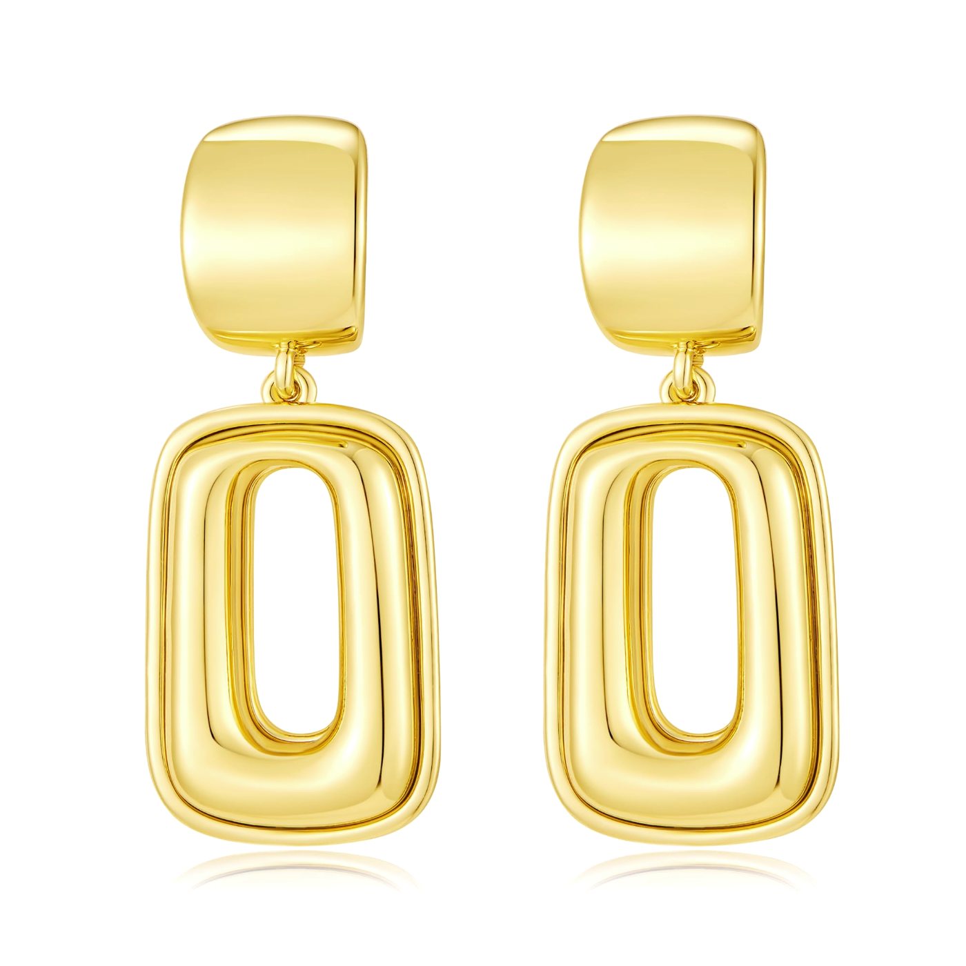 YUJIE Geometric Drop Earrings, gold tone