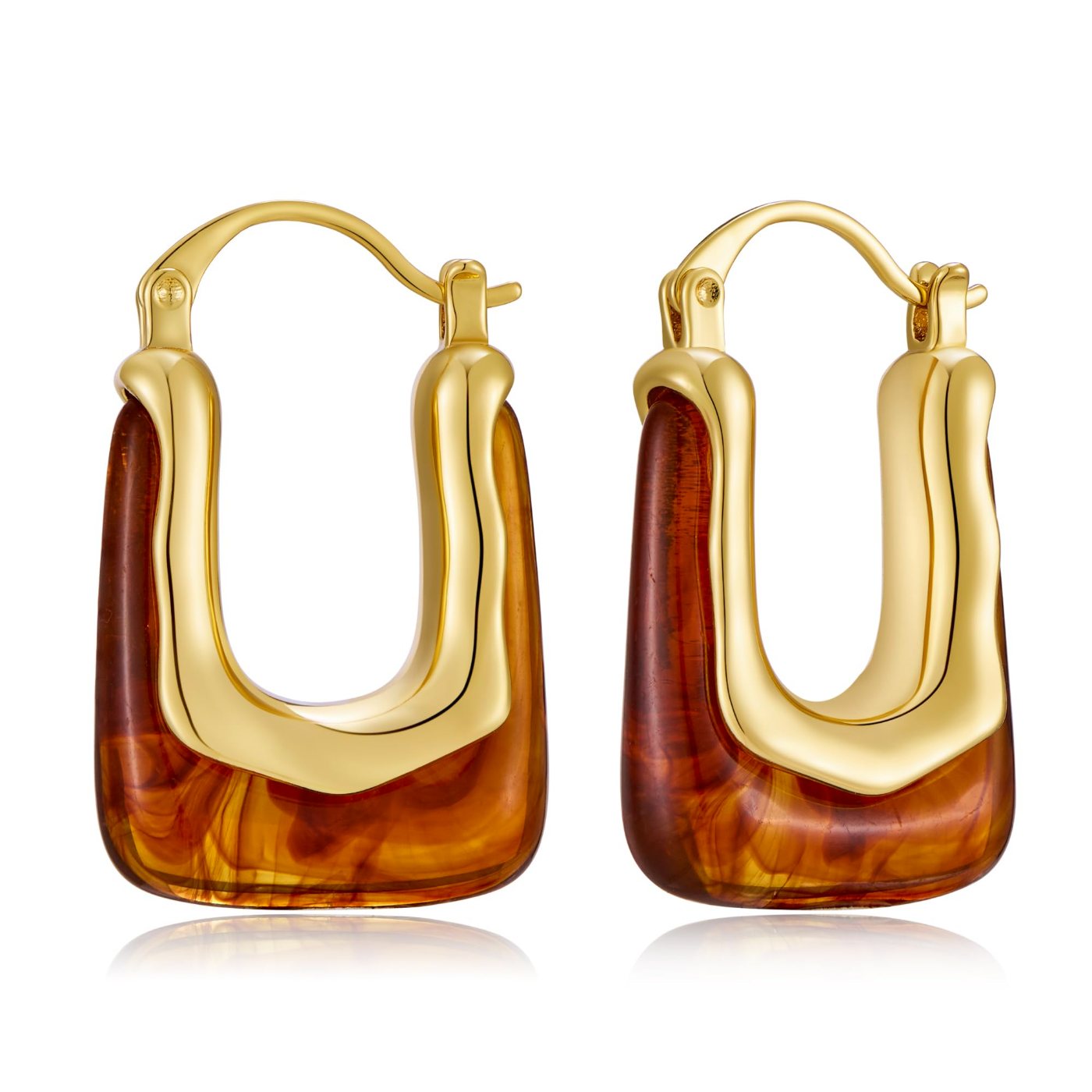 YUJIE Geometric Hoop Earrings, Amber Acrylic, color