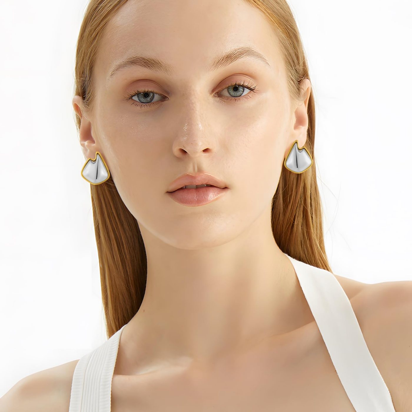 YUJIE Geometric Stud Earrings, view 5