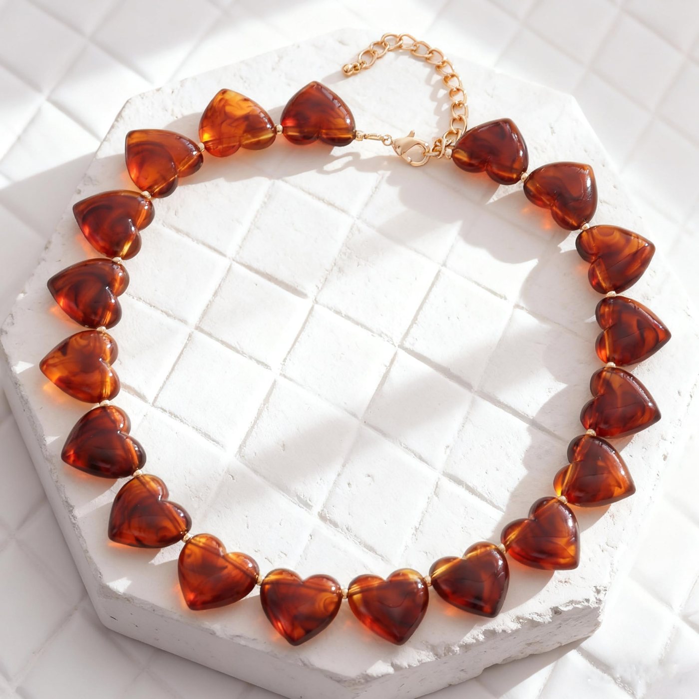 YUJIE Heart Choker, Amber, view 5