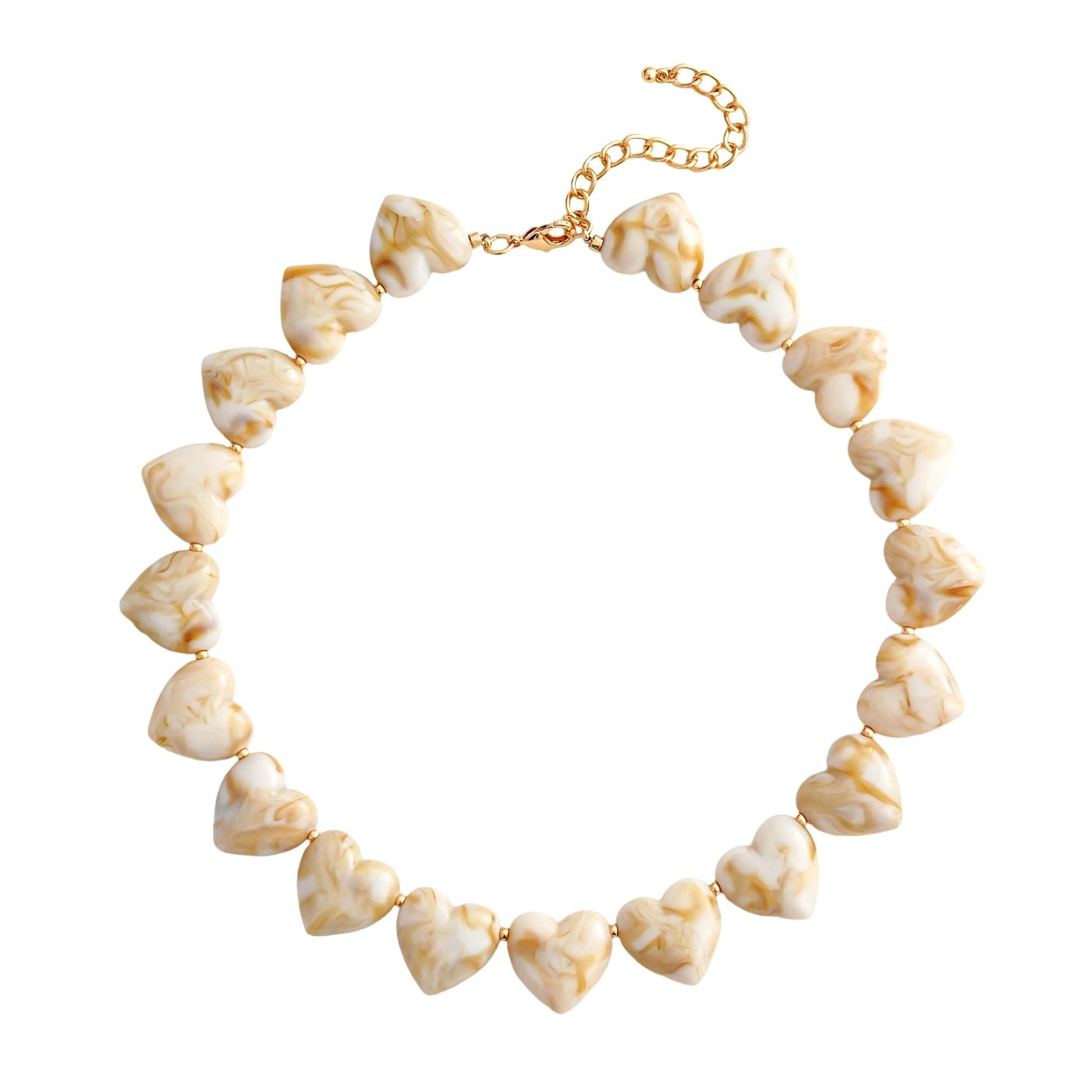 YUJIE Heart Choker, Beige, color