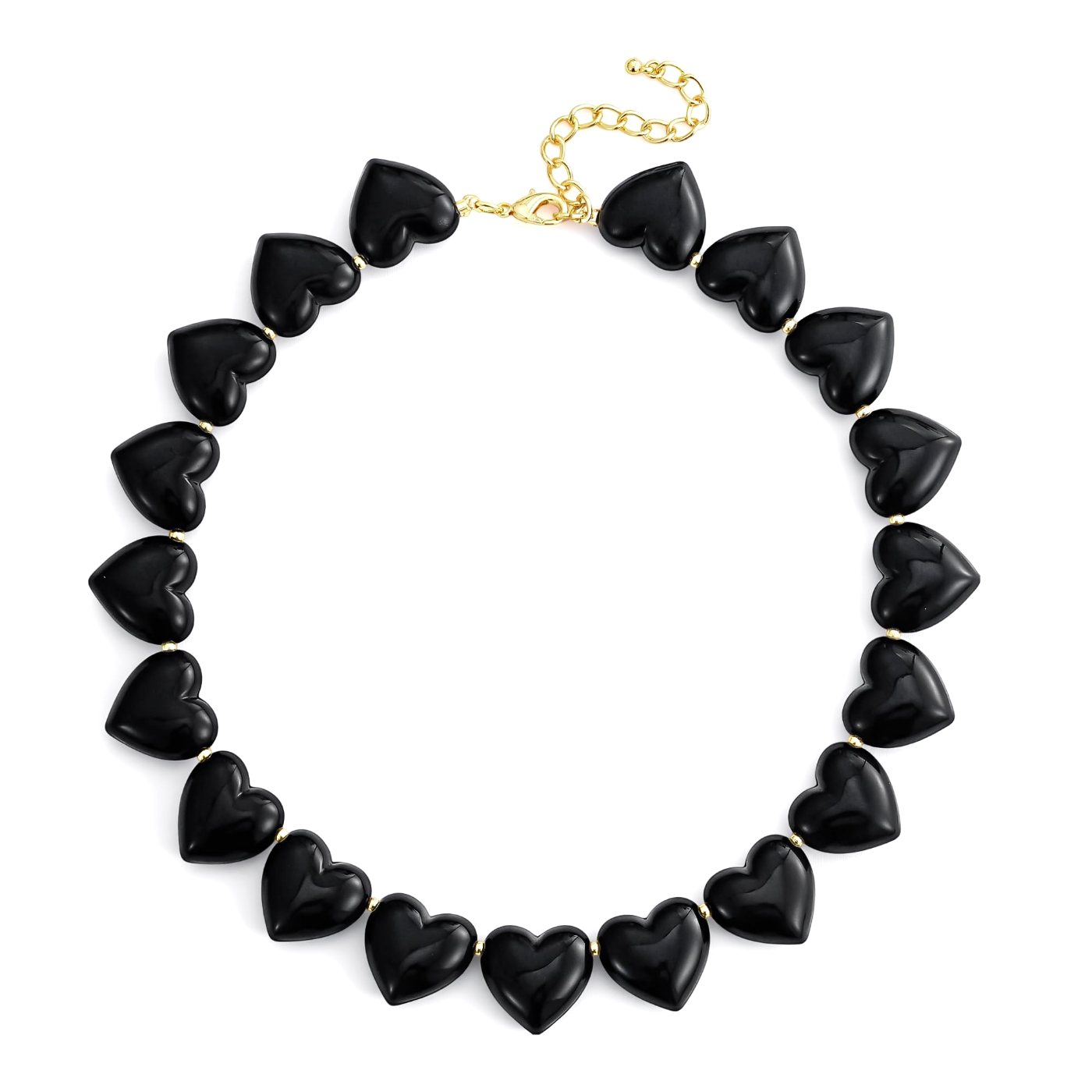 YUJIE Heart Choker, Black, color