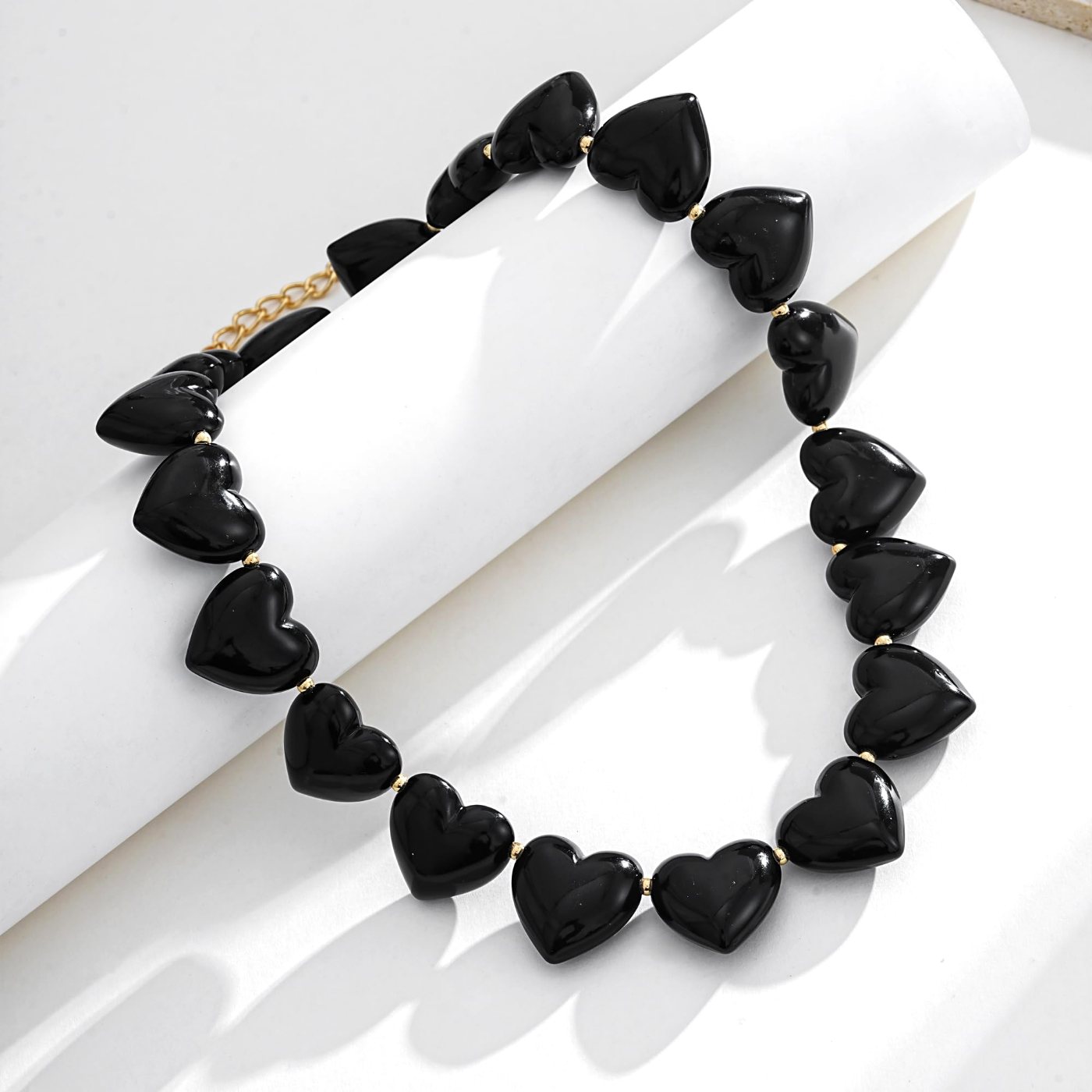 YUJIE Heart Choker, Black, view 5