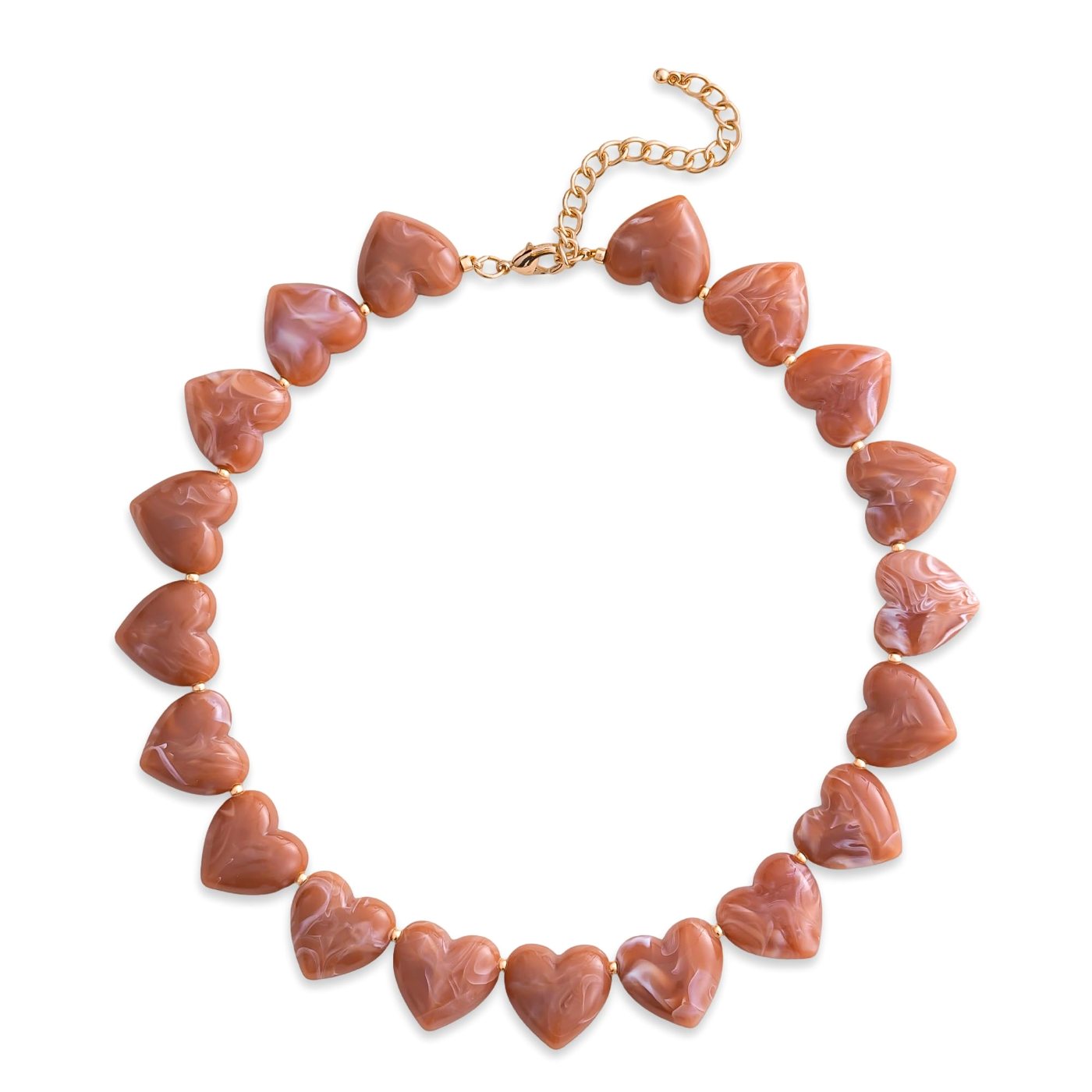 YUJIE Heart Choker, Brown, color
