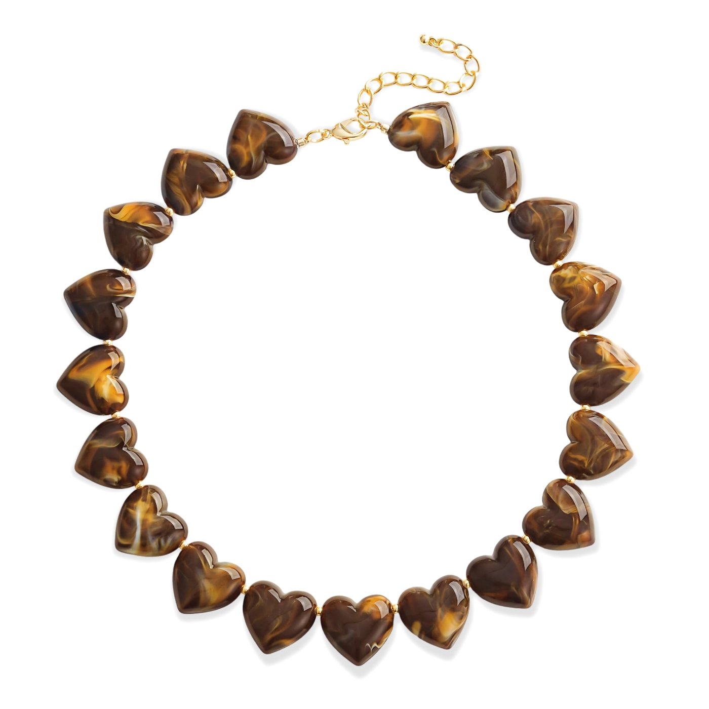 YUJIE Heart Choker, Dark Brown, color