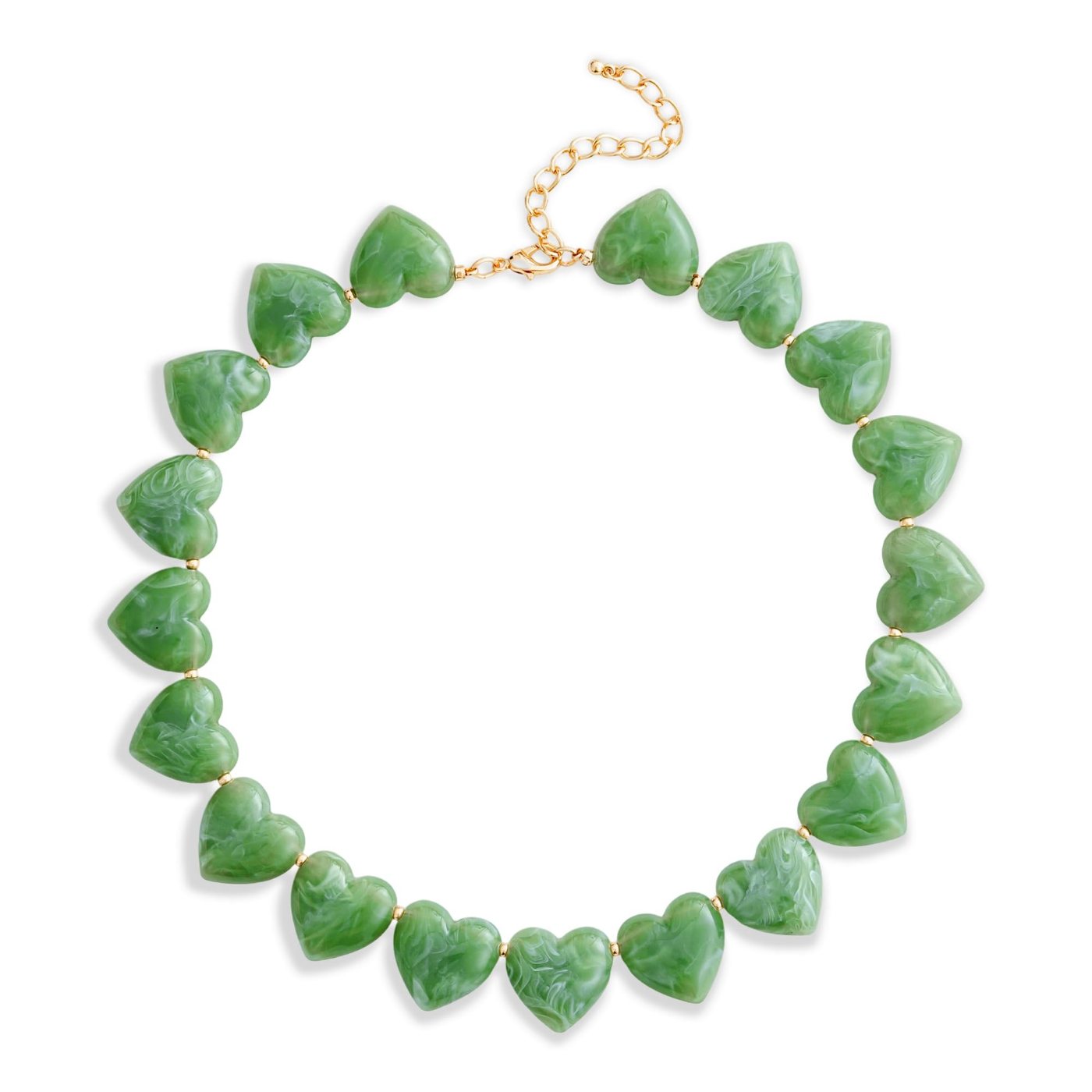 YUJIE Heart Choker, Green, color
