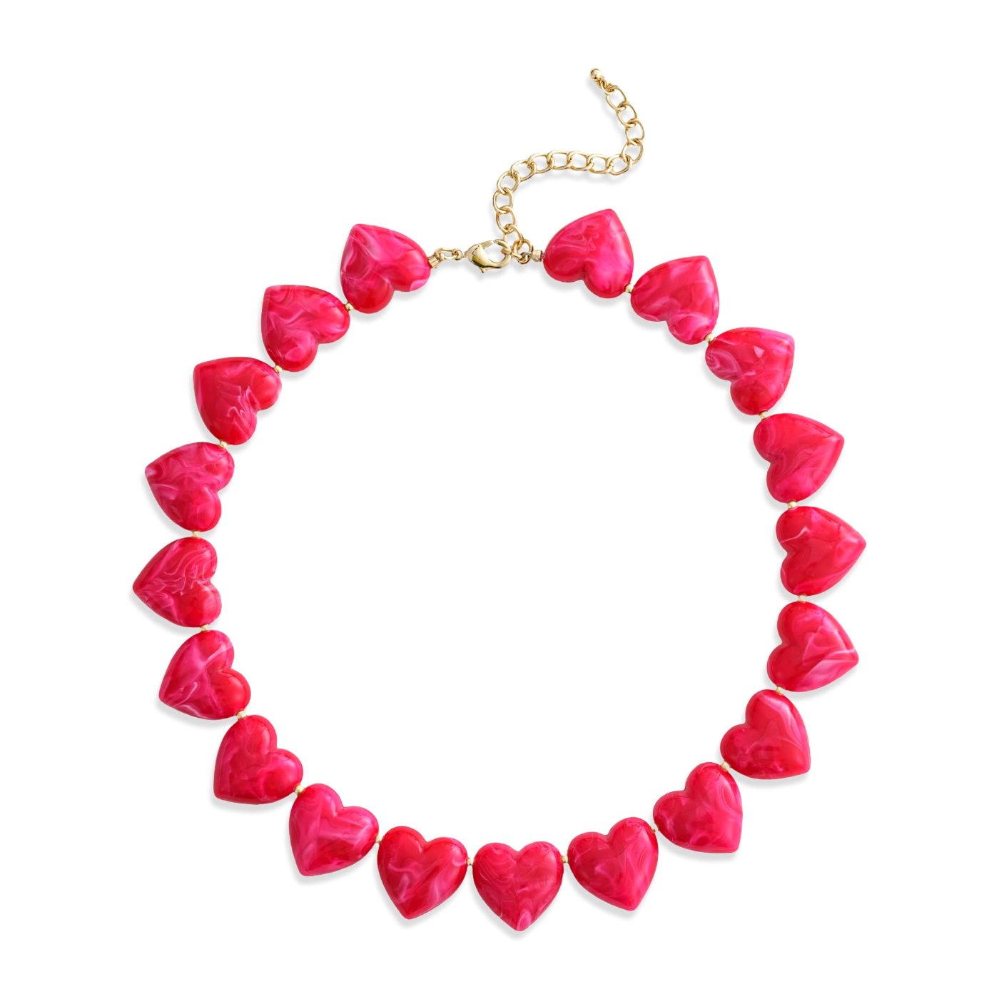 YUJIE Heart Choker, Hot Pink, color