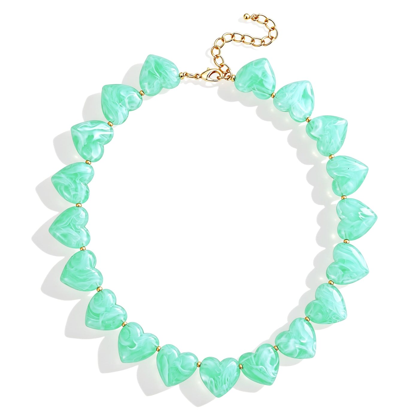 YUJIE Heart Choker, Light Green, color
