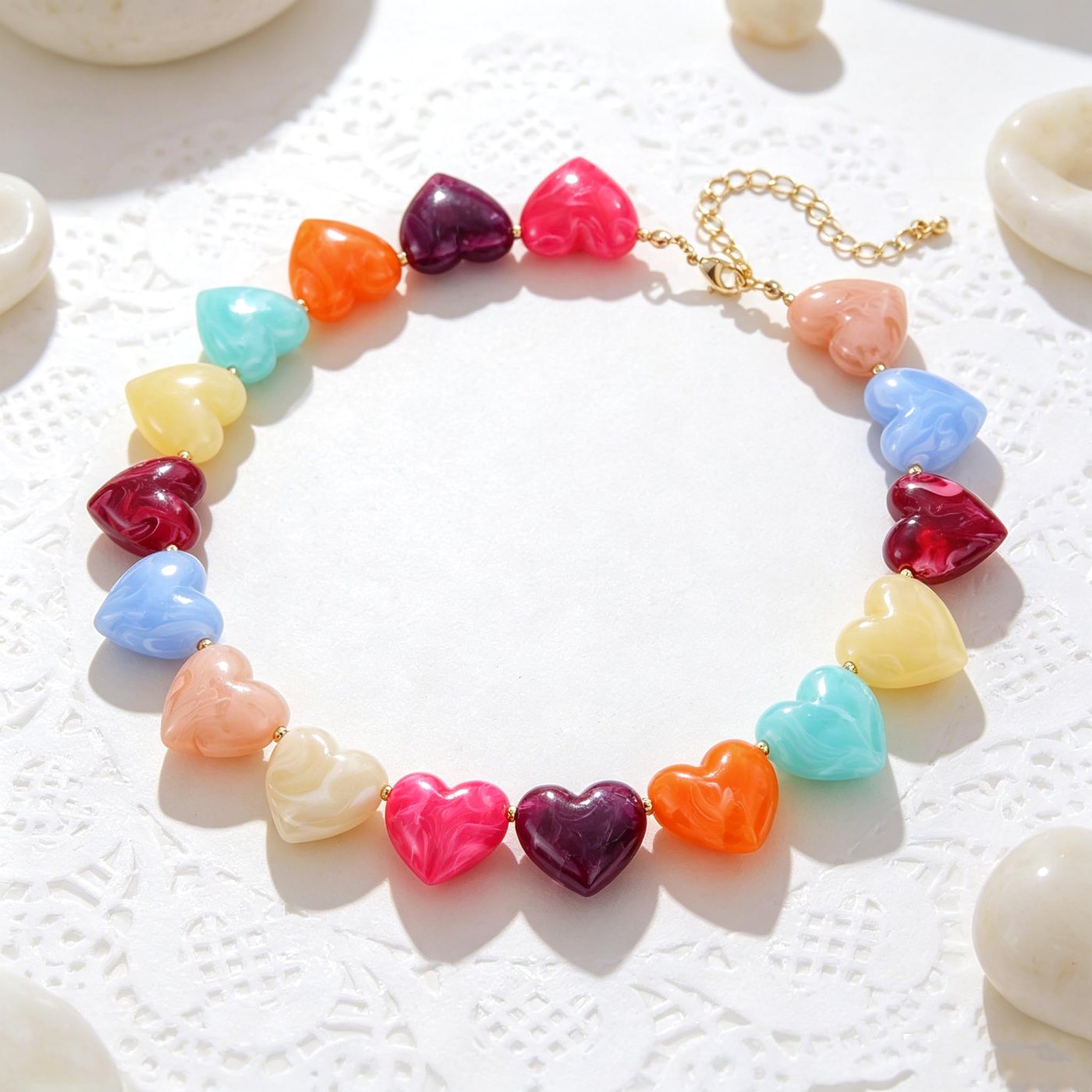 YUJIE Heart Choker, Multicolour, view 5