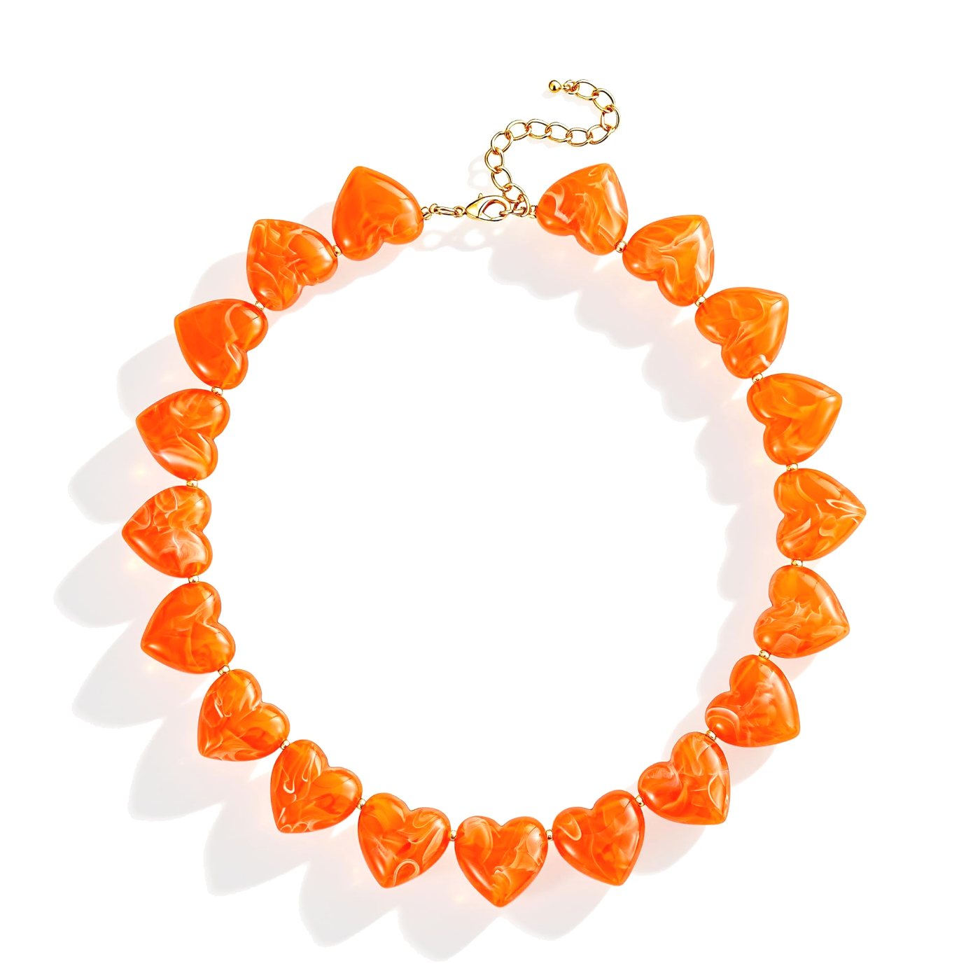 YUJIE Heart Choker, Orange, color