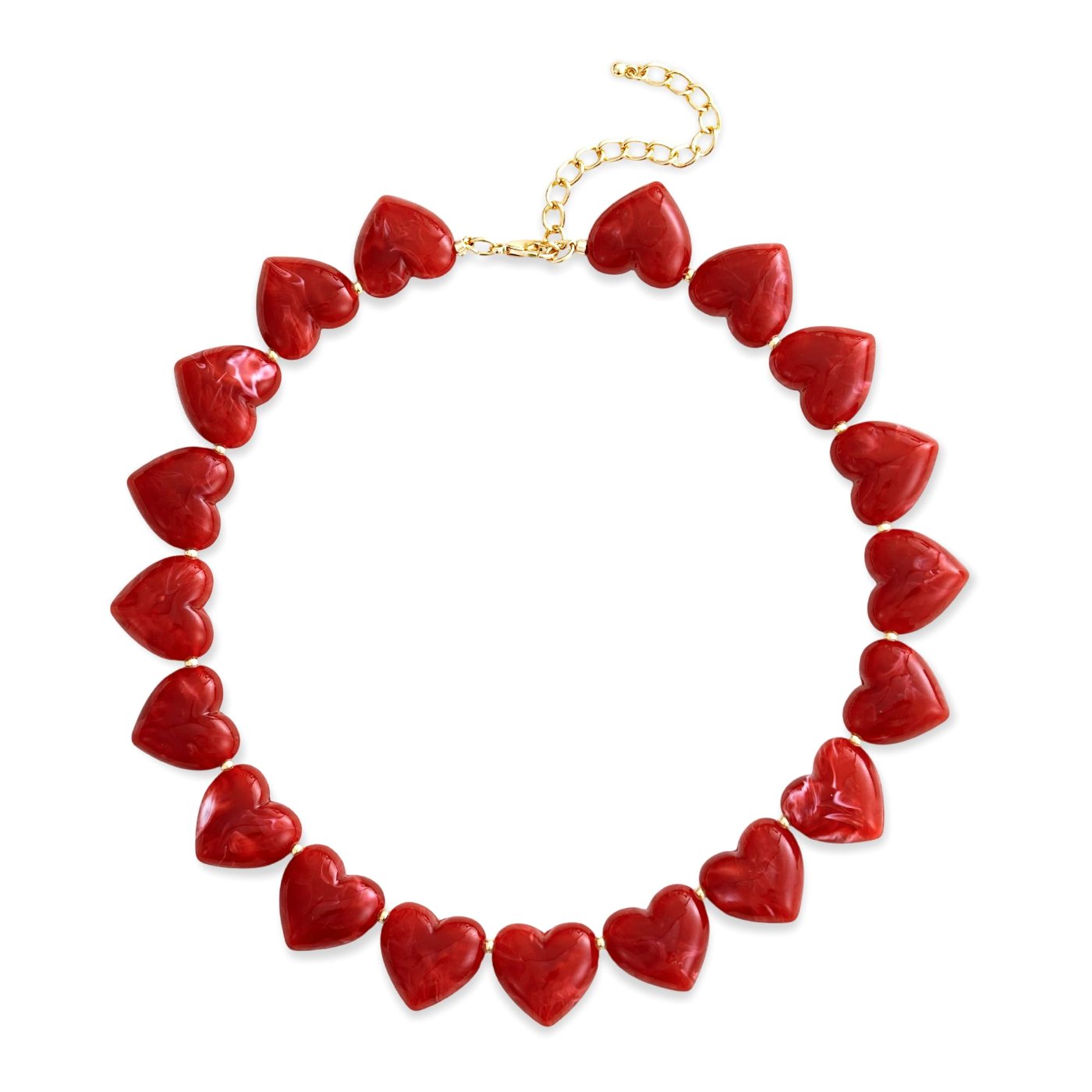 YUJIE Heart Choker, Red, color