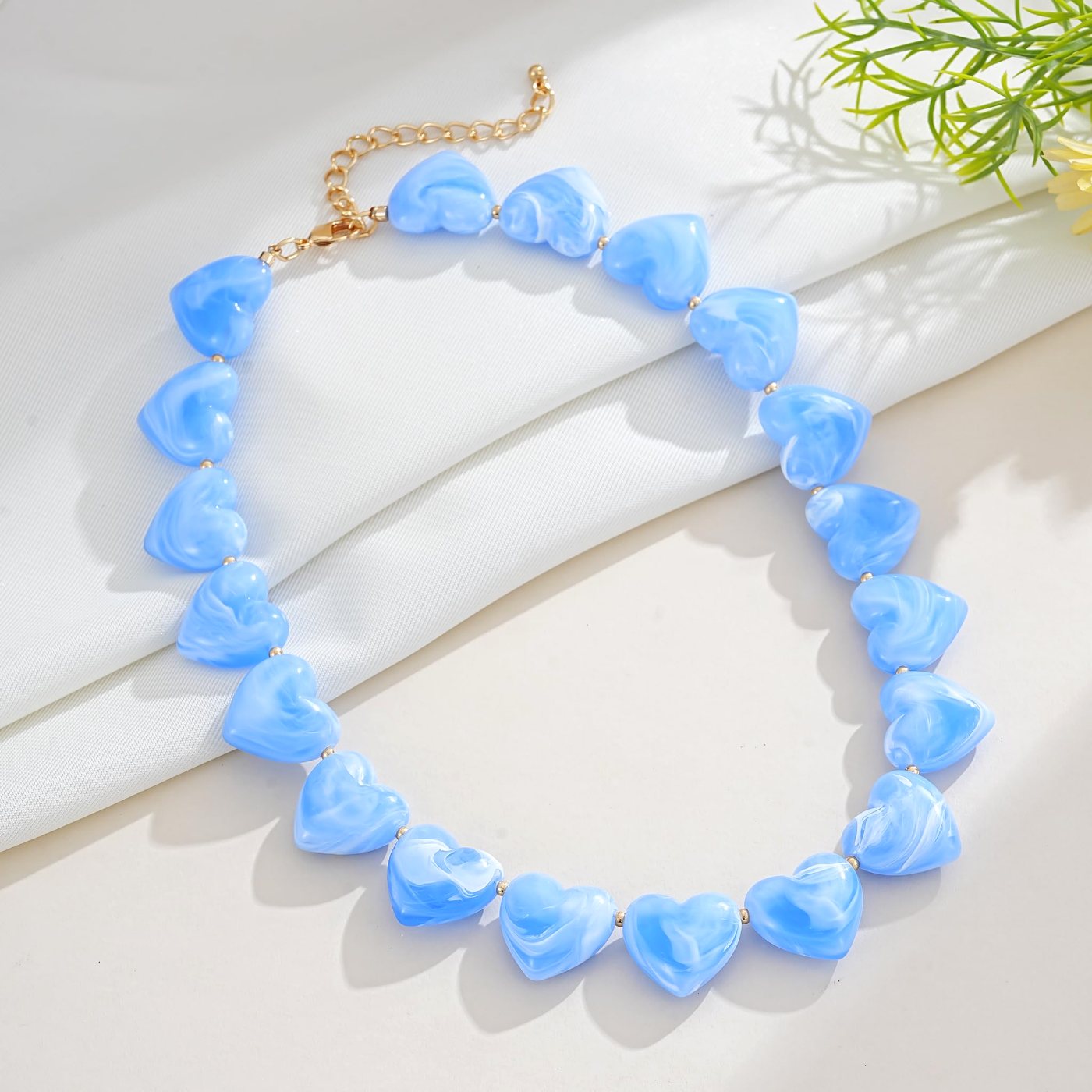 YUJIE Heart Choker, Sky Blue, second view