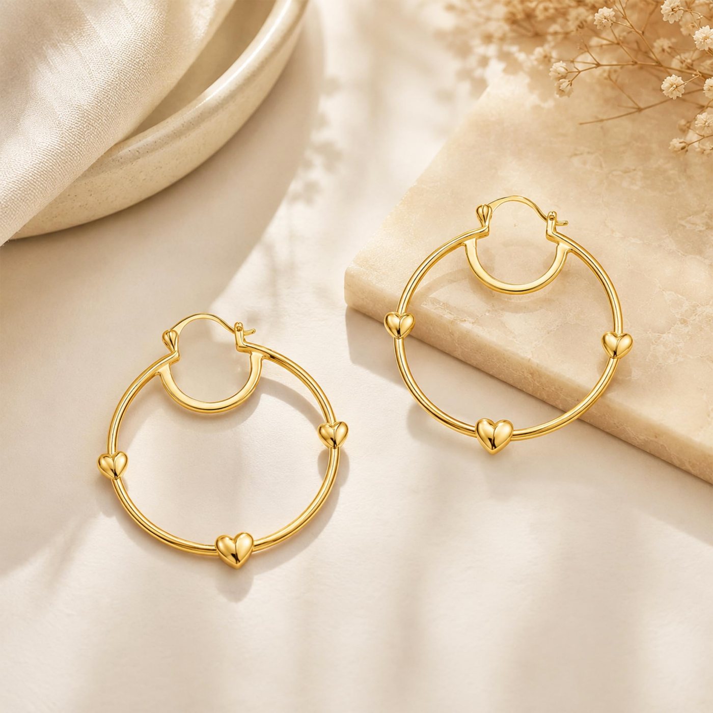 YUJIE Heart Hoops, Heart Accents, view 5