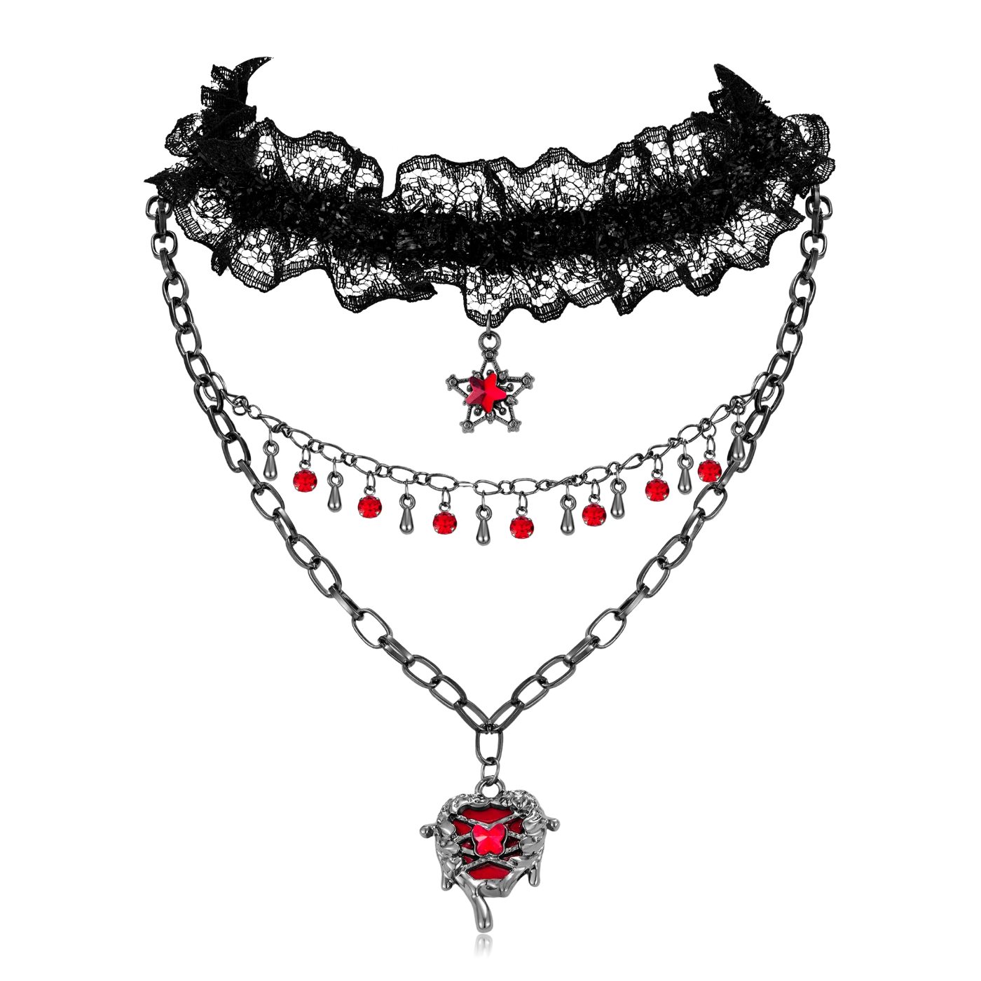 YUJIE Heart Star Choker, color