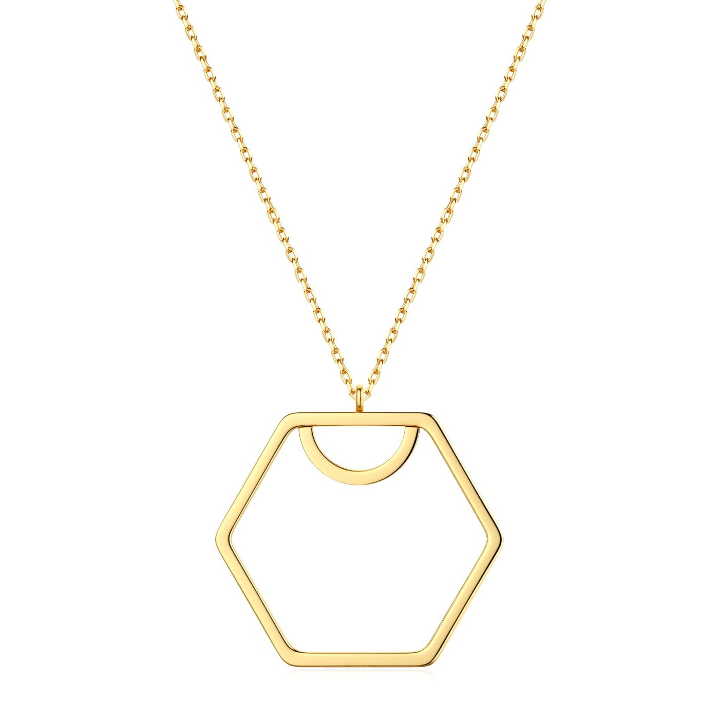 YUJIE Hexagon Pendant Necklace, Hexagon Pendant, gold tone