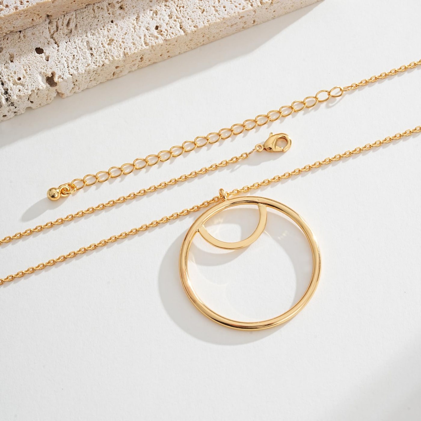 YUJIE Hexagon Pendant Necklace, Round Pendant, view 5