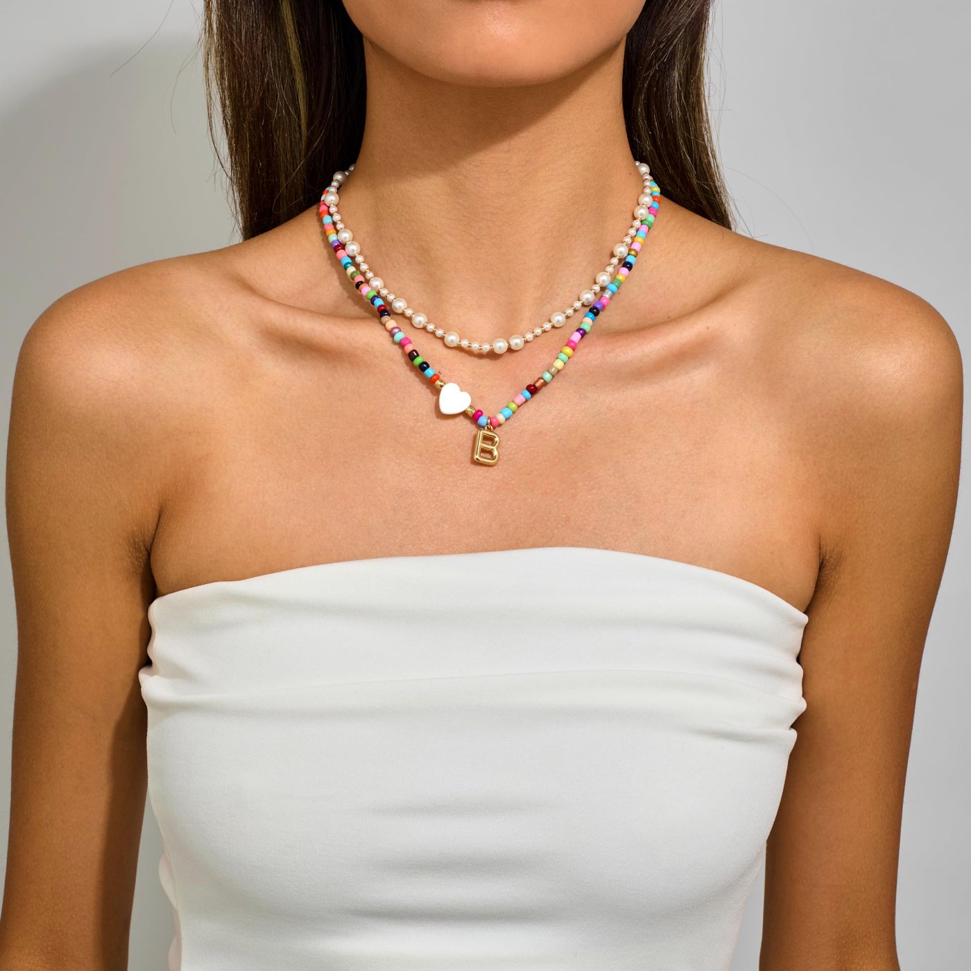YUJIE Initial Pendant Necklace, view 4