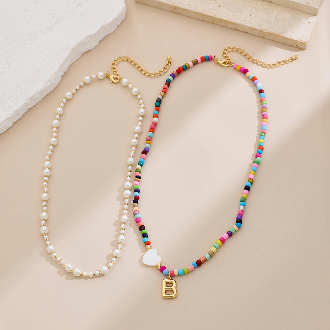 YUJIE Initial Pendant Necklace, view 5