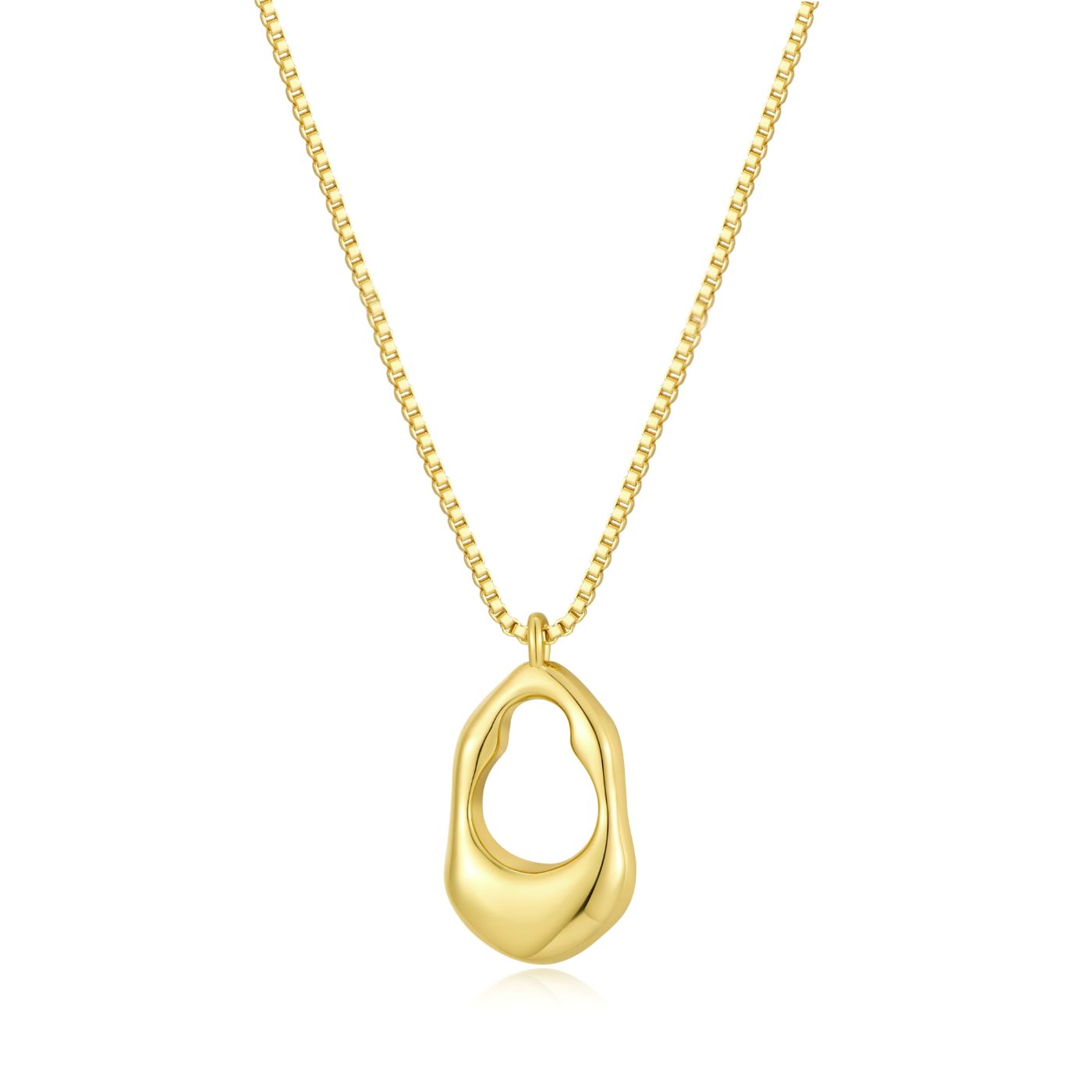 YUJIE Irregular Pebble Pendant Necklace, gold tone