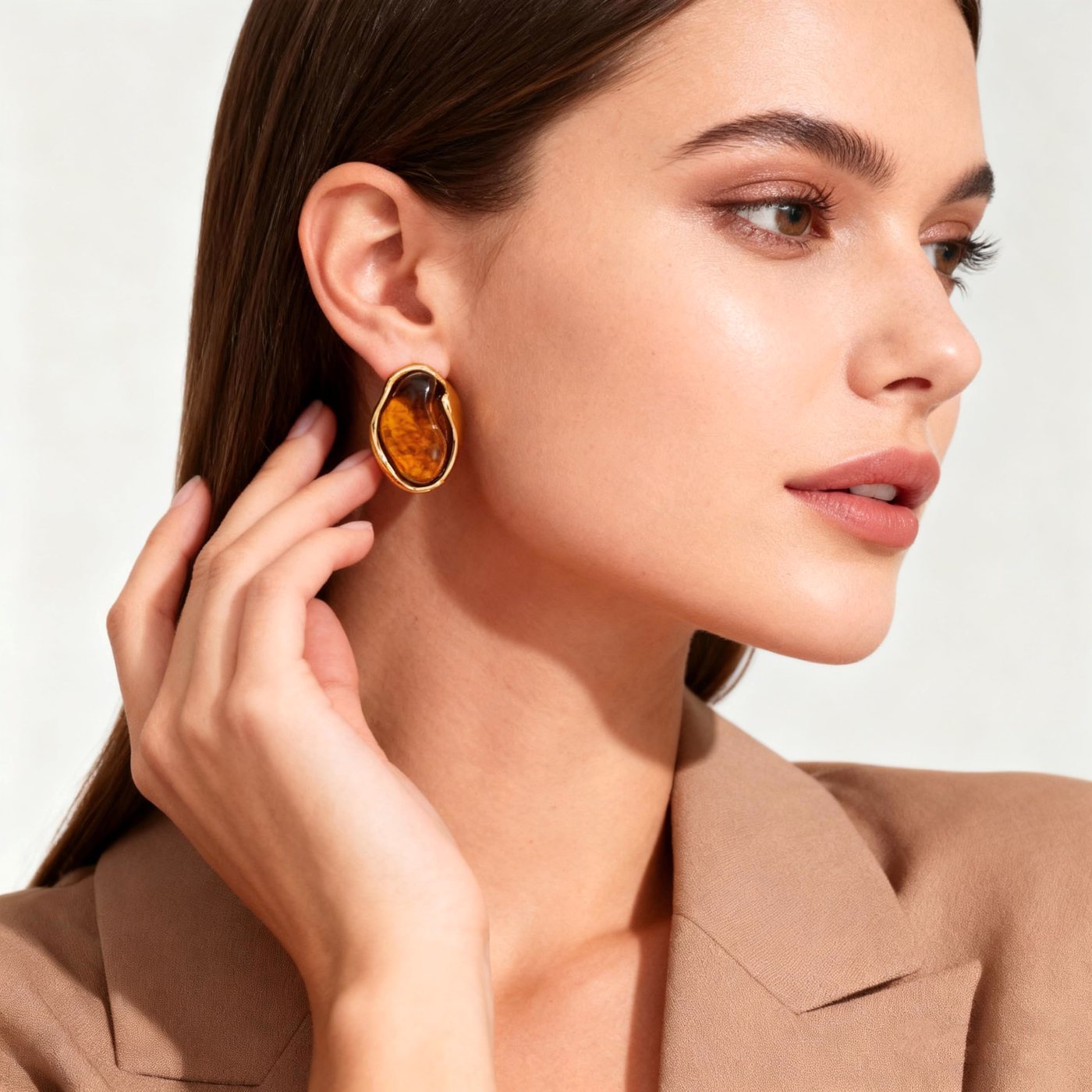 YUJIE Irregular Stud Earrings, second view