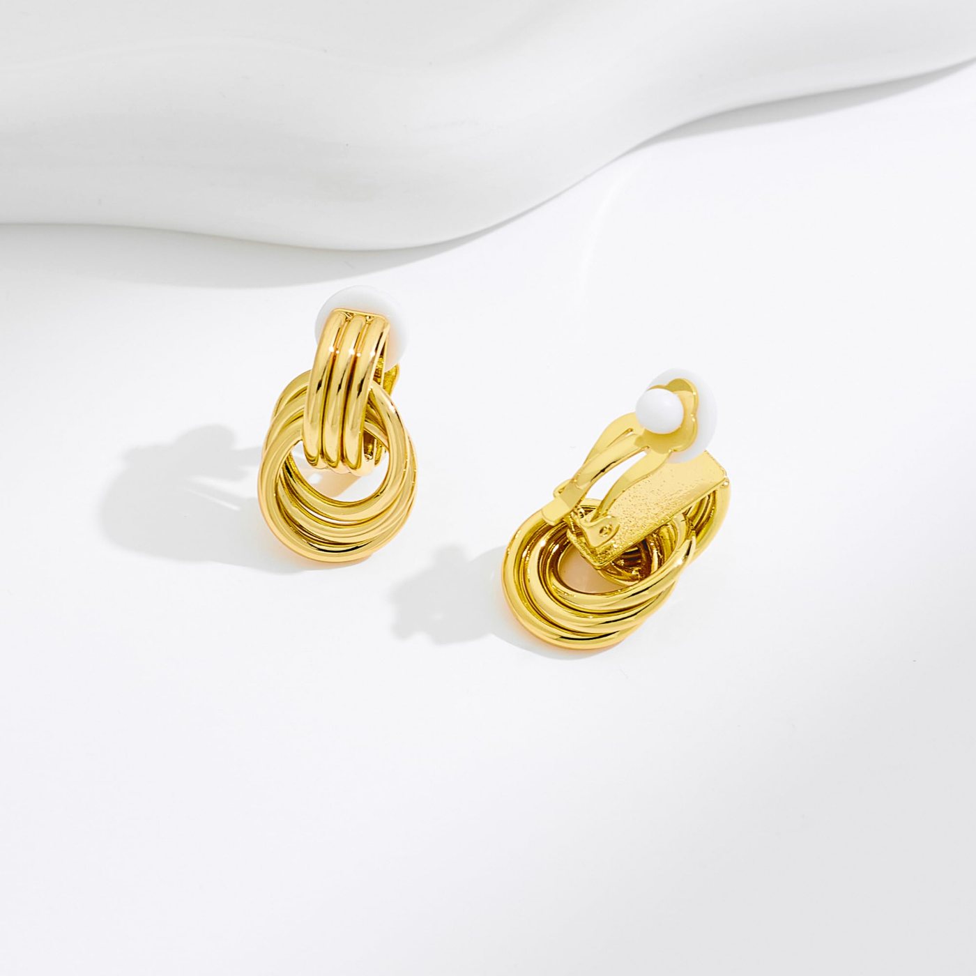 YUJIE Knot Clip-On Earrings, Ribbed Knot, view 5