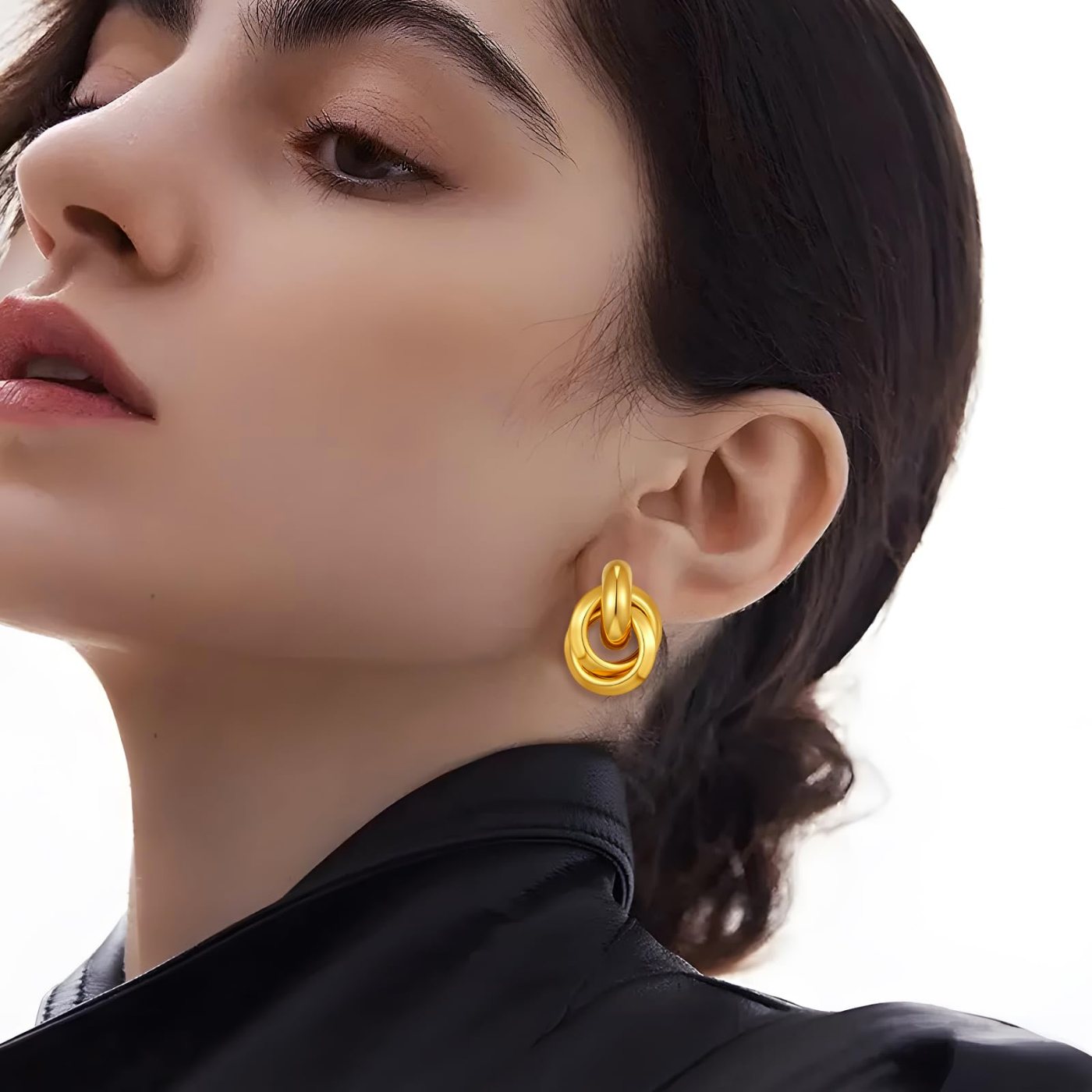 YUJIE Knot Clip-On Earrings, Smooth Knot, view 4