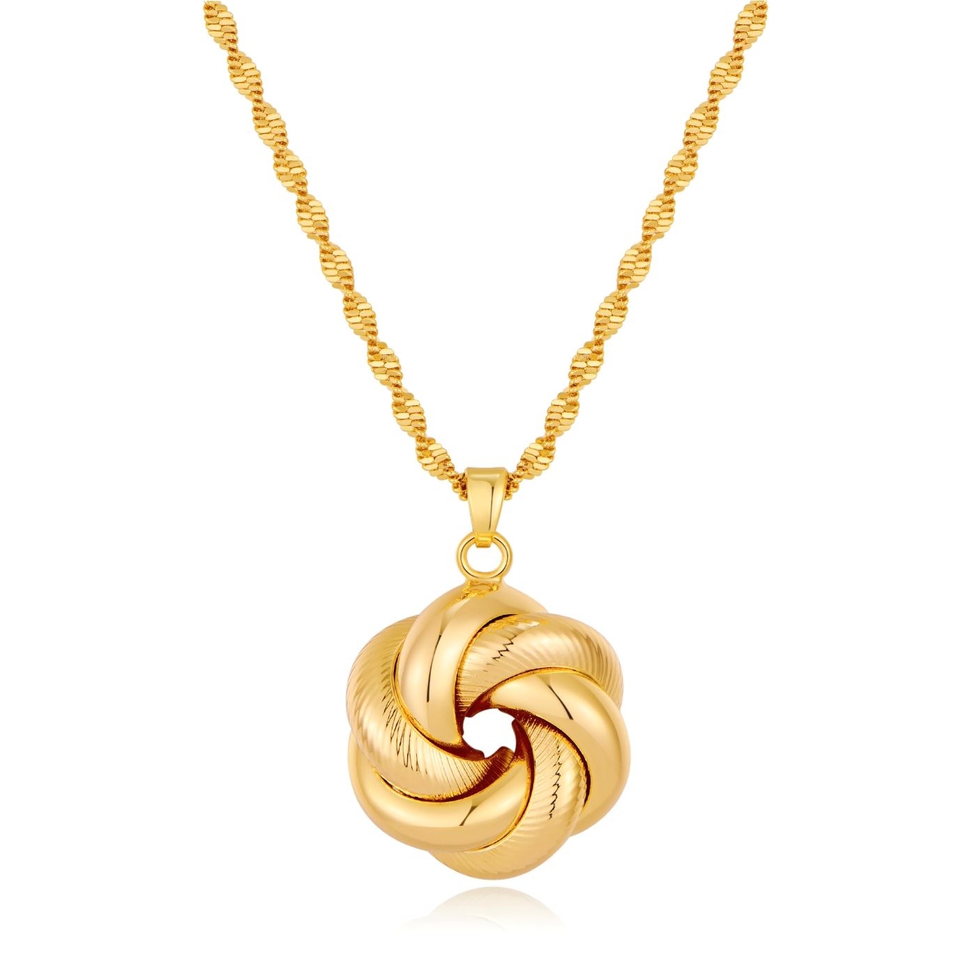YUJIE Knot Pendant Necklace, gold tone