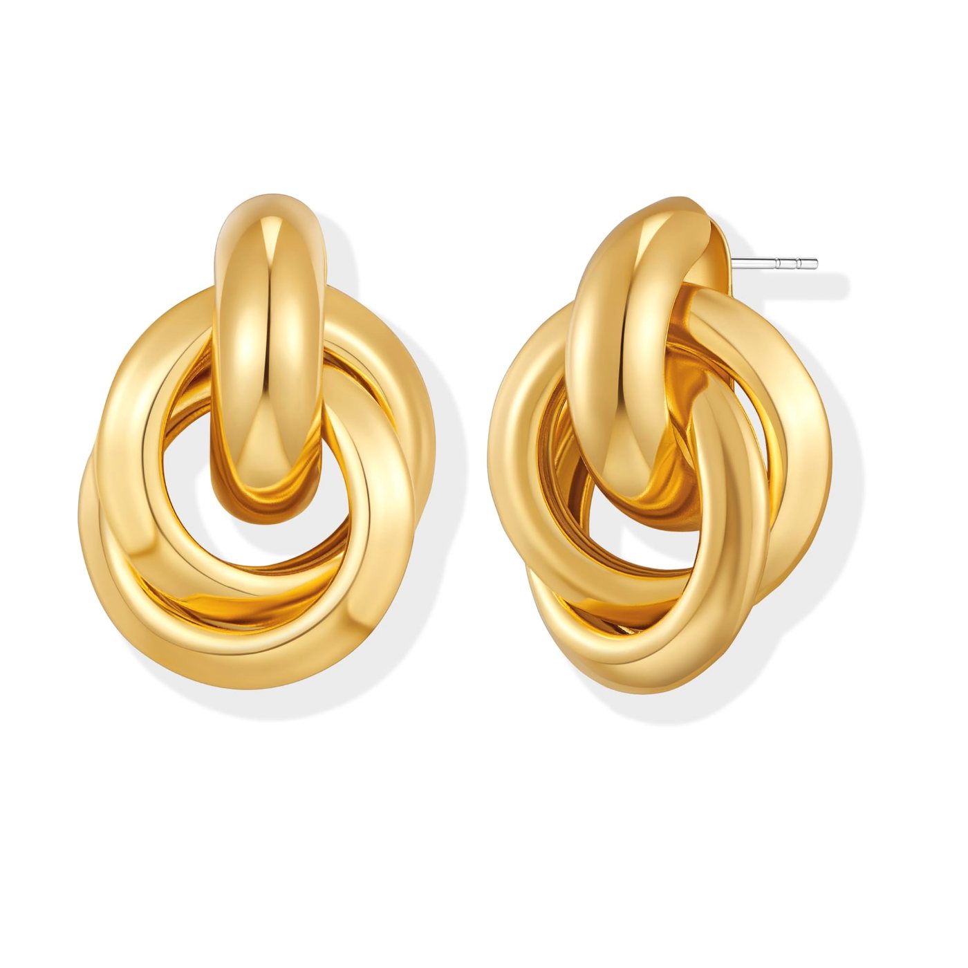 YUJIE Knot Stud Earrings, gold tone