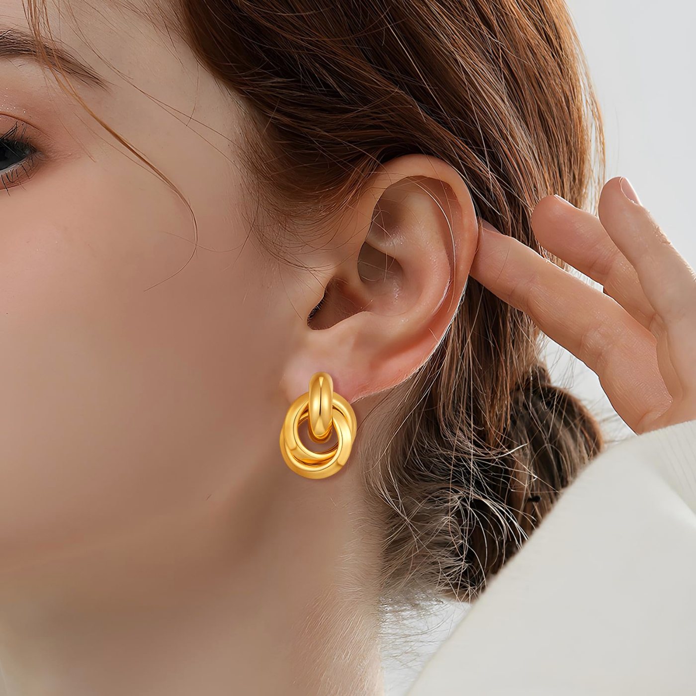 YUJIE Knot Stud Earrings, view 4