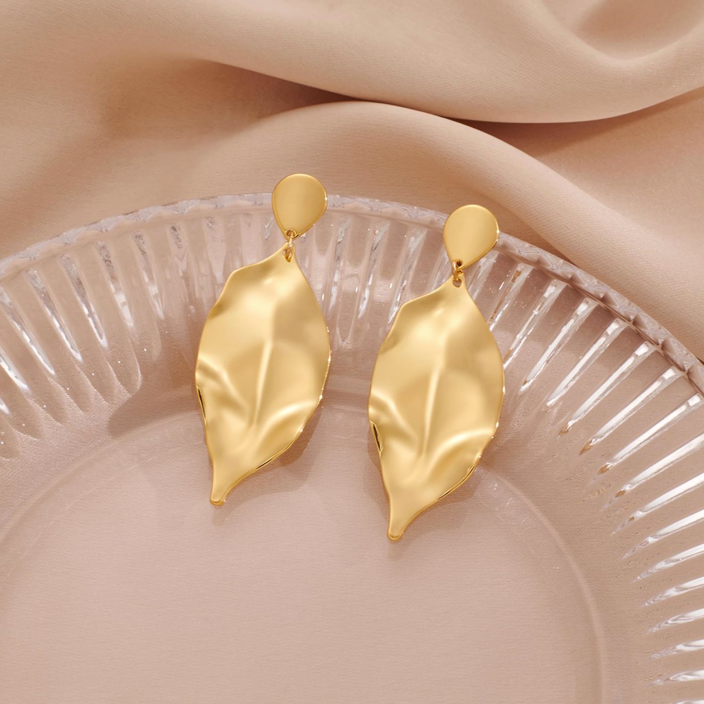 YUJIE Leaf Drop Earrings, second view