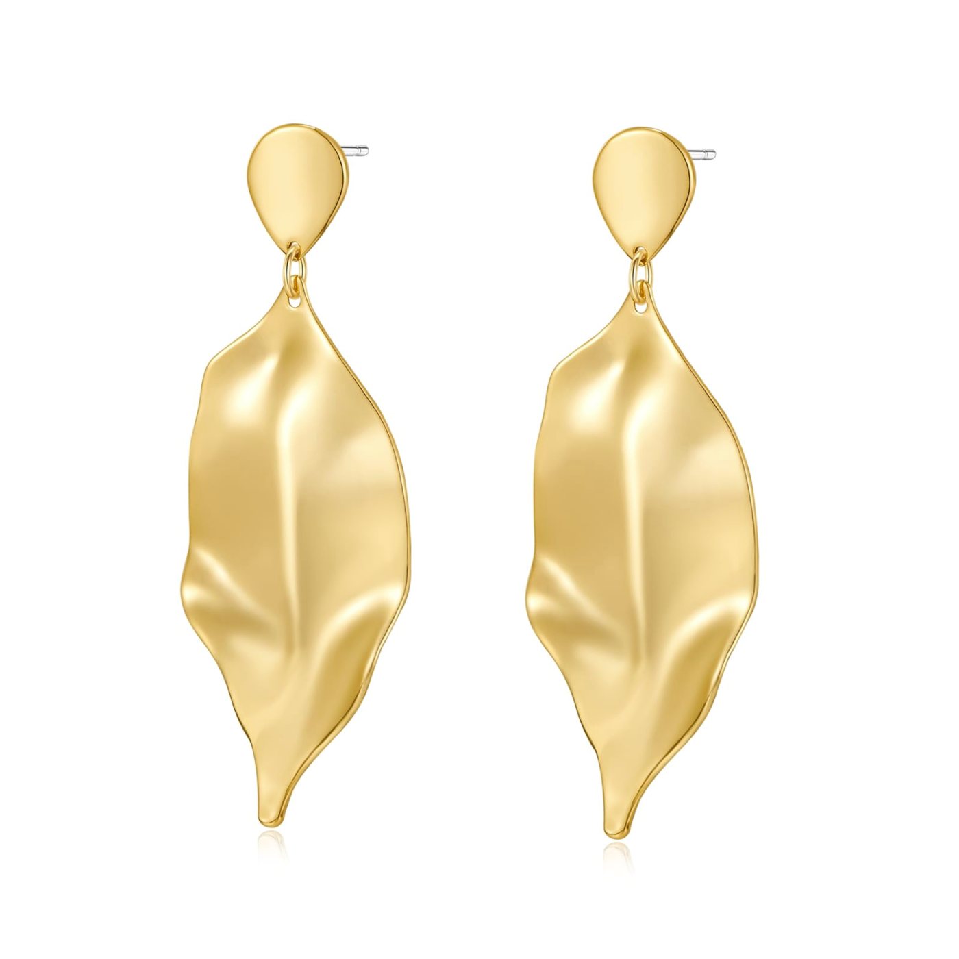 YUJIE Leaf Drop Earrings, gold tone