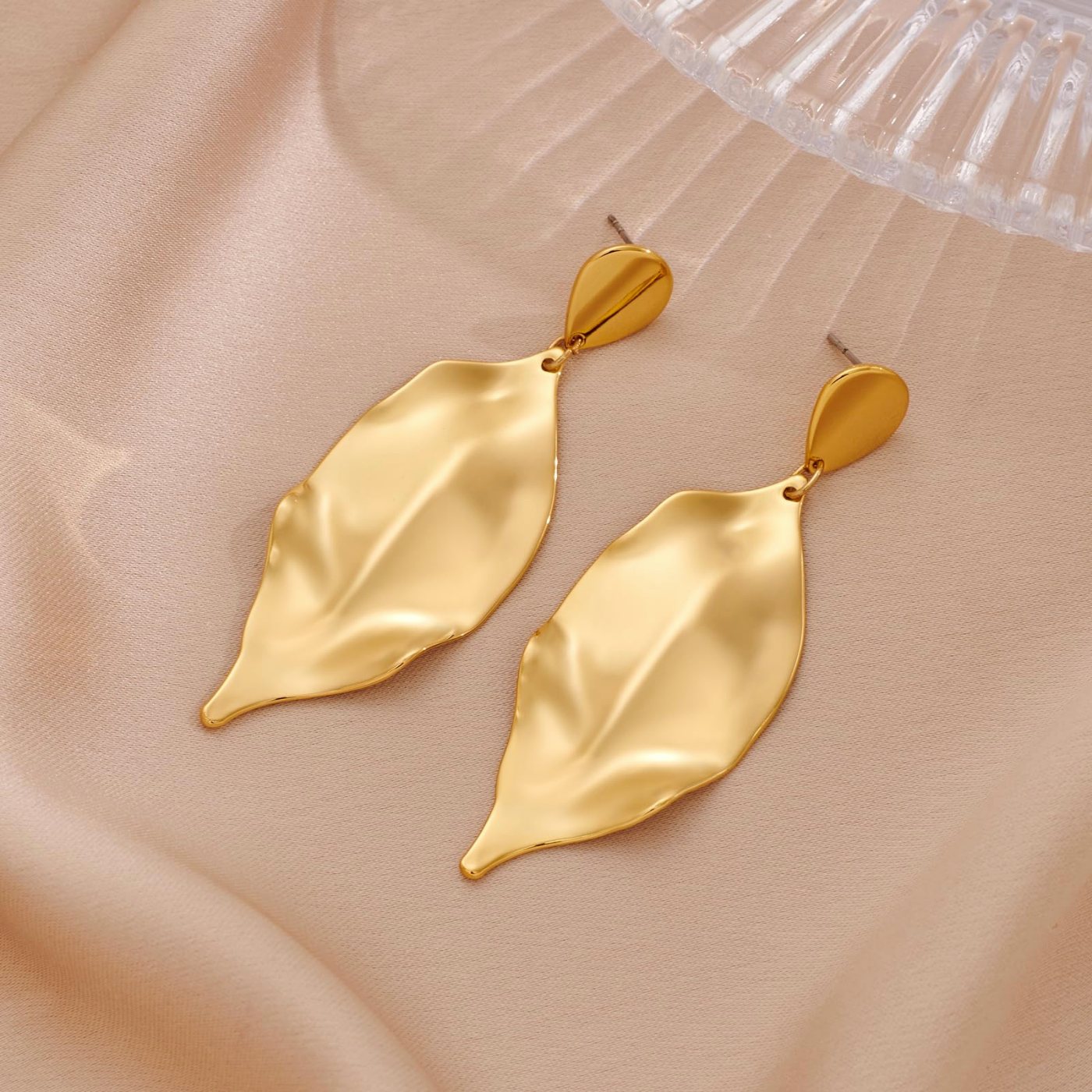 YUJIE Leaf Drop Earrings, view 3