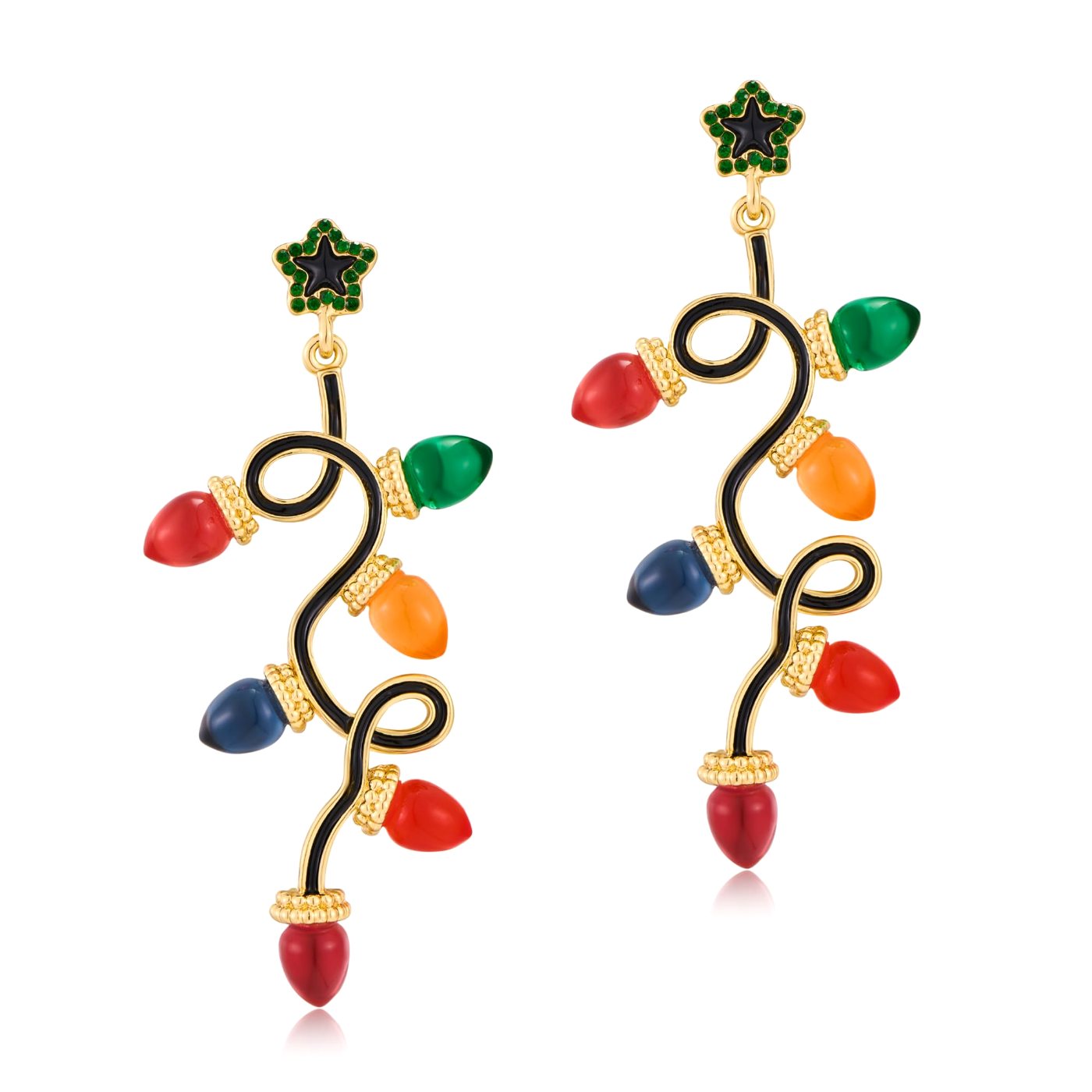 YUJIE Light Bulb Drop Earrings, Star Topper, color
