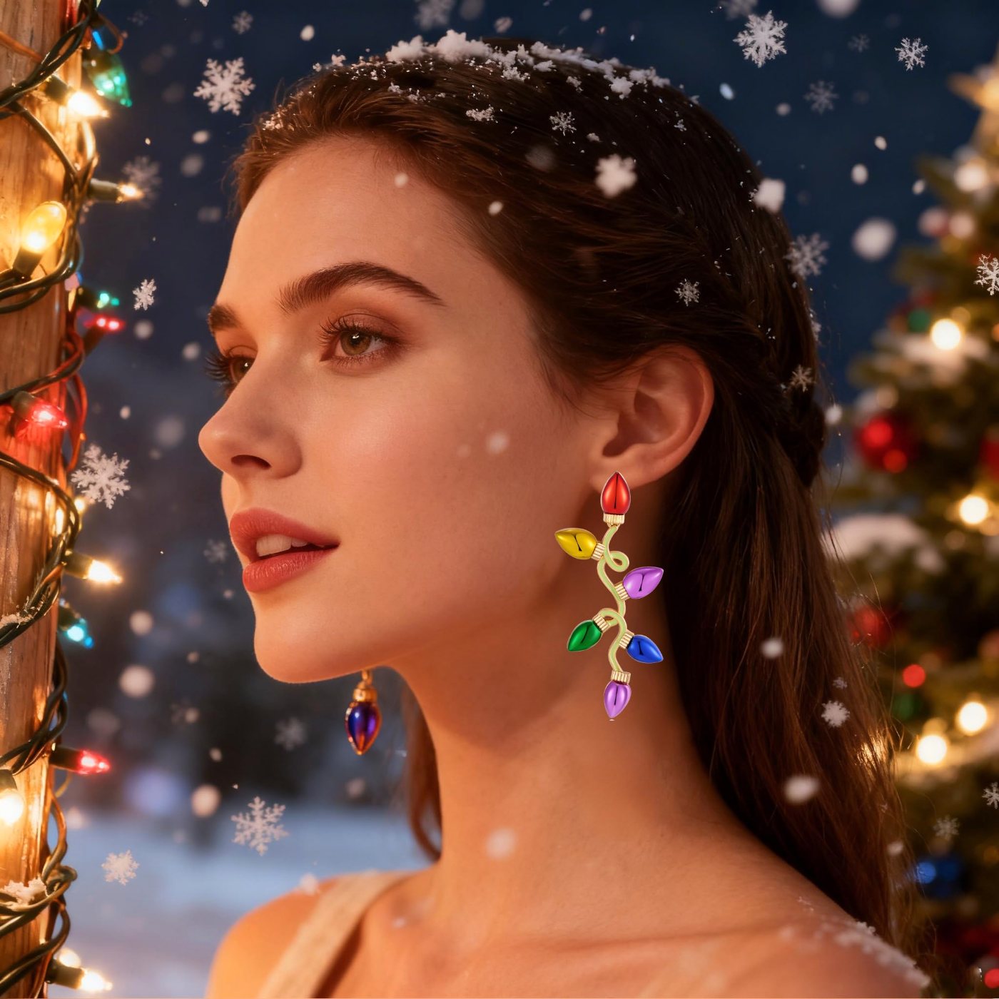 YUJIE Light Bulb Drop Earrings, Multi Colored, view 3