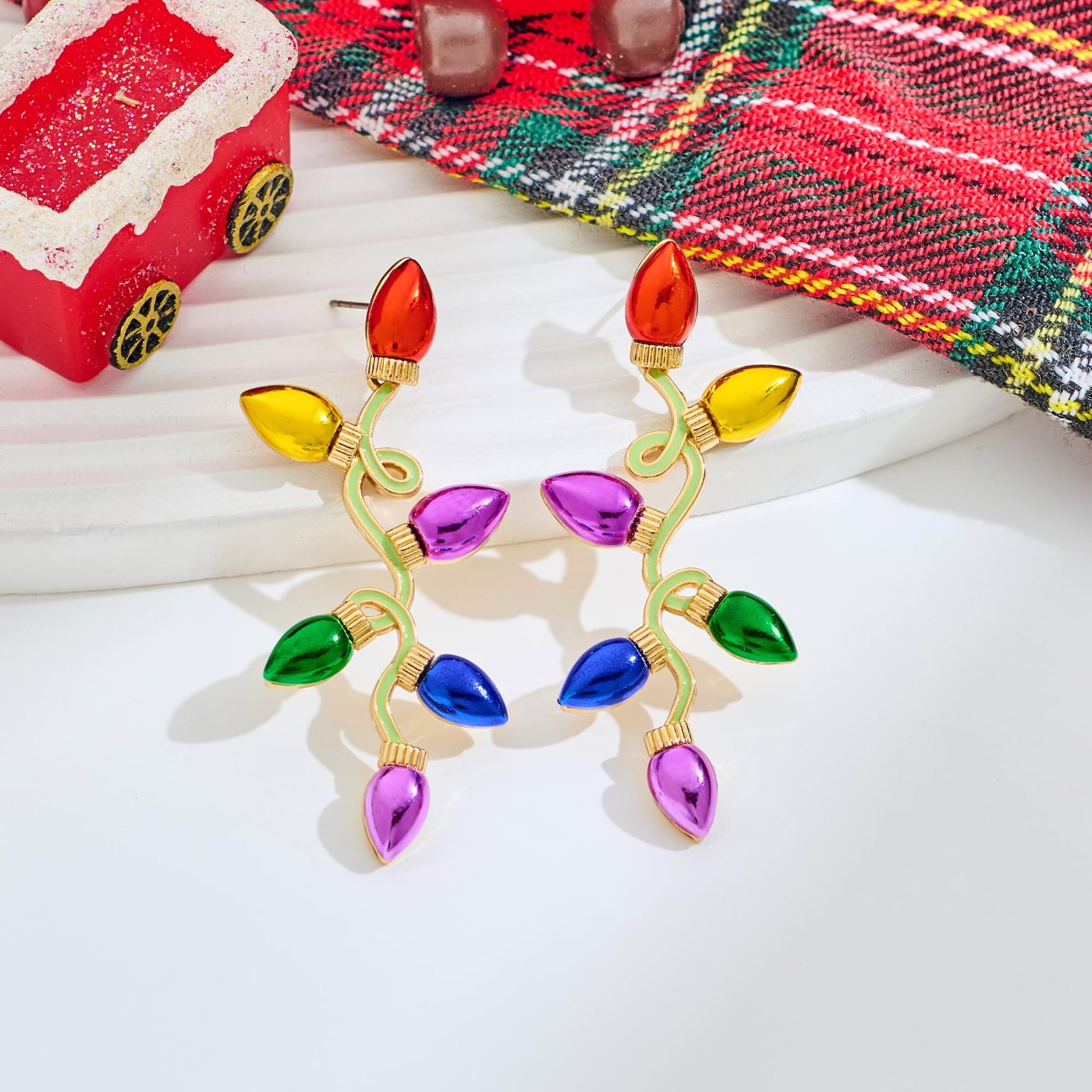 YUJIE Light Bulb Drop Earrings, Multi Colored, view 5