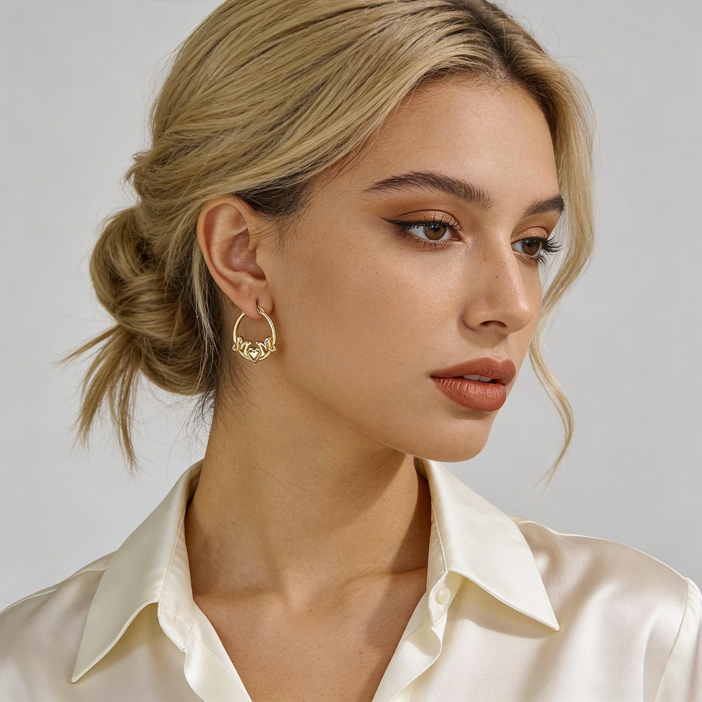 YUJIE Mom Heart Hoops, view 4