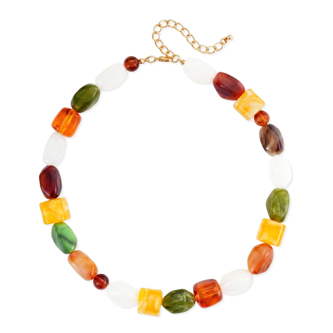 YUJIE Puff Heart Pendant Necklace, Yellow Multicolor, color