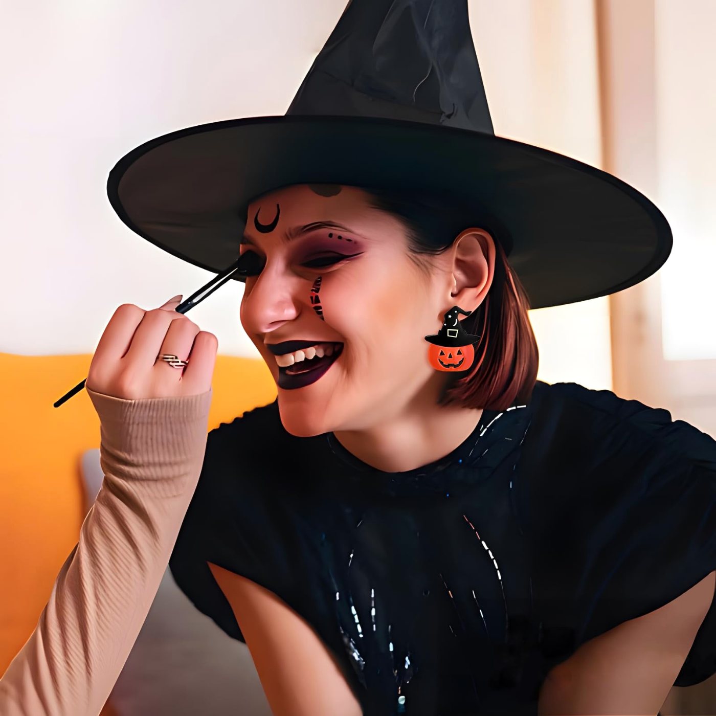 YUJIE Pumpkin Stud Earrings, second view