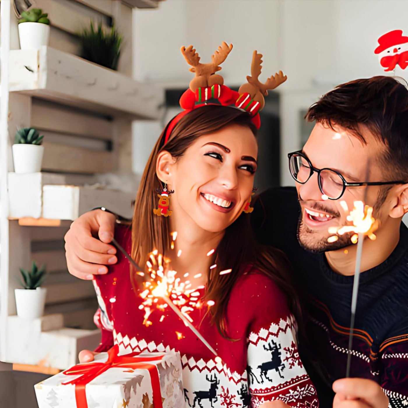 YUJIE Reindeer Drop Earrings, view 3