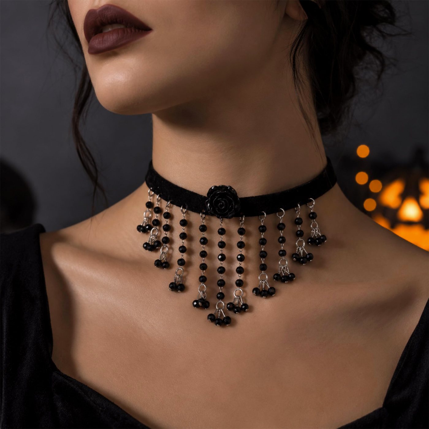 YUJIE Rose Choker, view 4