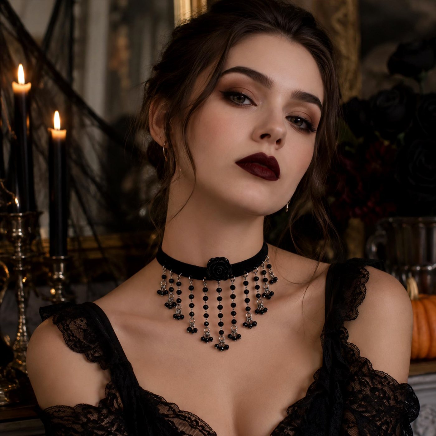 YUJIE Rose Choker, view 5