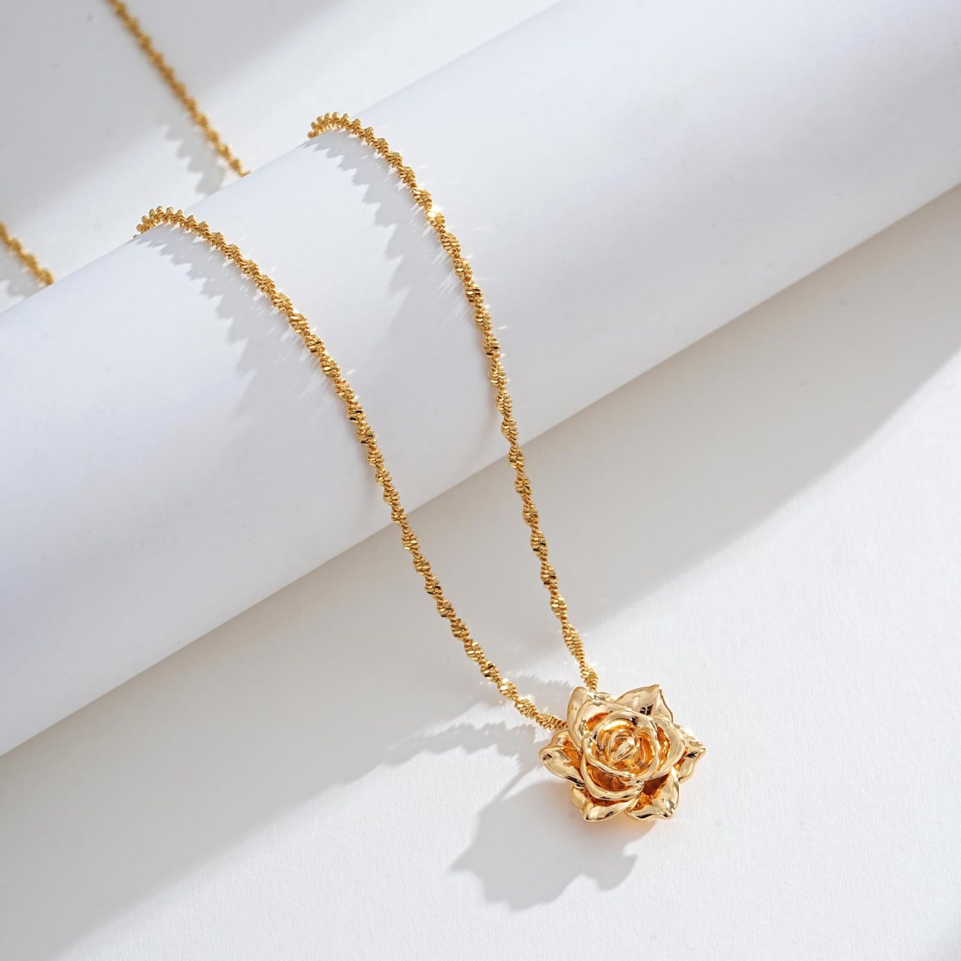 YUJIE Rose Pendant Necklace, second view