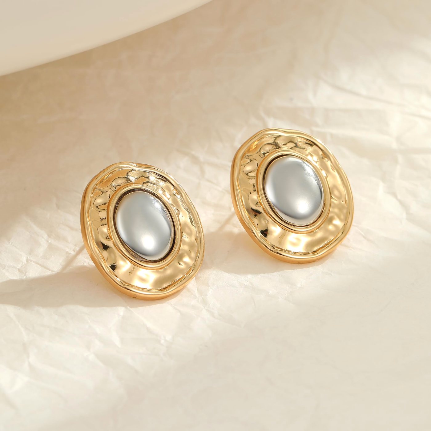 YUJIE Round Stud Earrings, second view