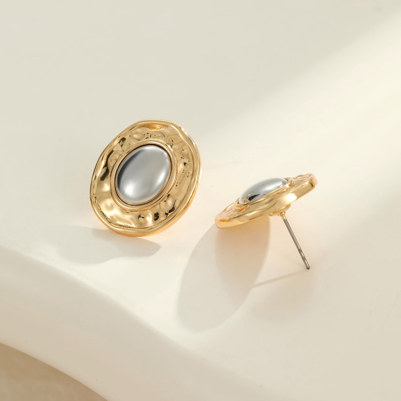 YUJIE Round Stud Earrings, view 3